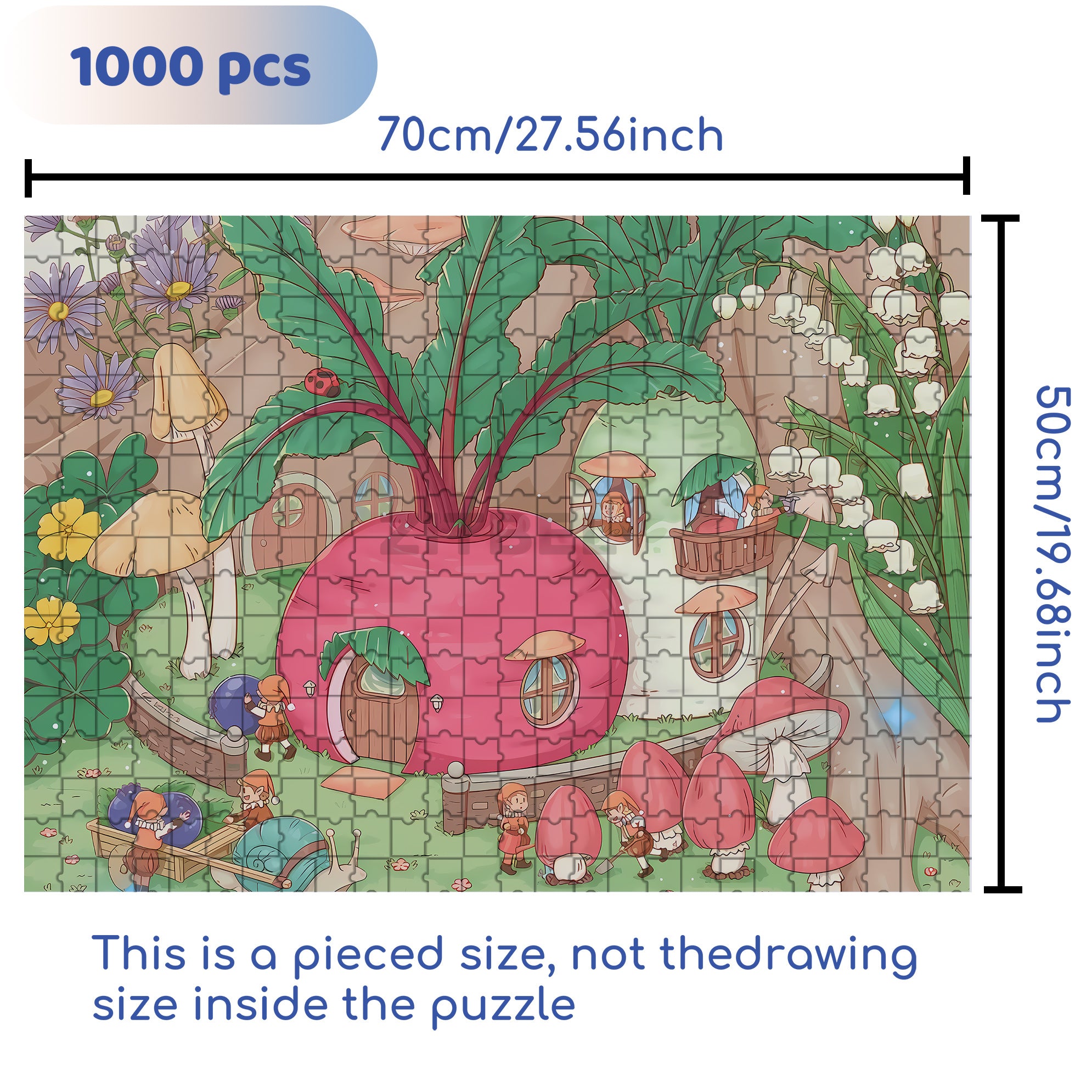Carrot Paradise 500pcs/1000pcs Jigsaw Puzzle, Scratch-Resistant, Interactive Family Game & Brain-Boosting DIY Decor, Perfect for Halloween, Christmas & New Year Gifts, Family Puzzle Game