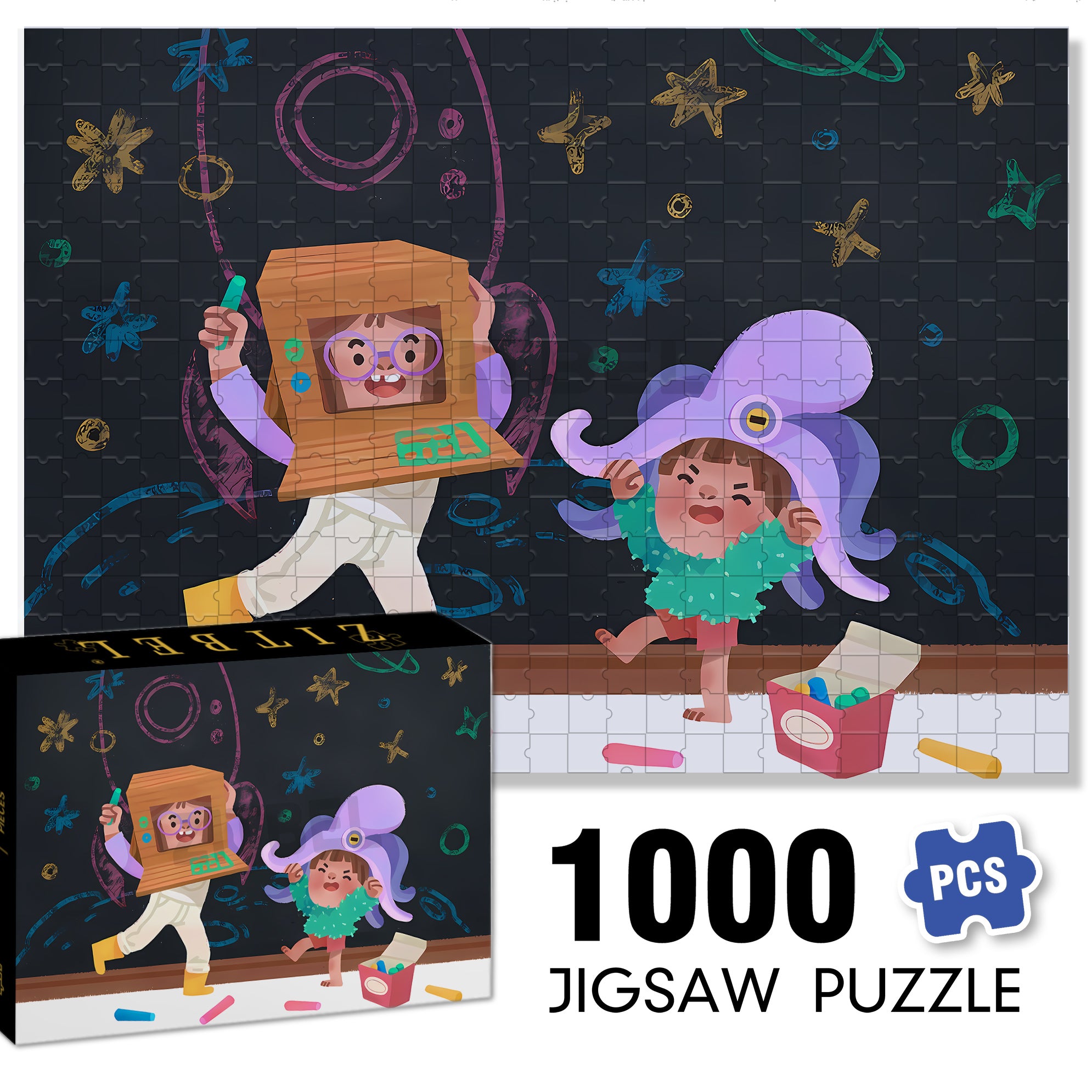 Children's Toy 500pcs/1000pcs Jigsaw Puzzle, Scratch-Resistant, Interactive Family Game & Brain-Boosting DIY Decor, Perfect for Halloween, Christmas & New Year Gifts, Family Puzzle Game
