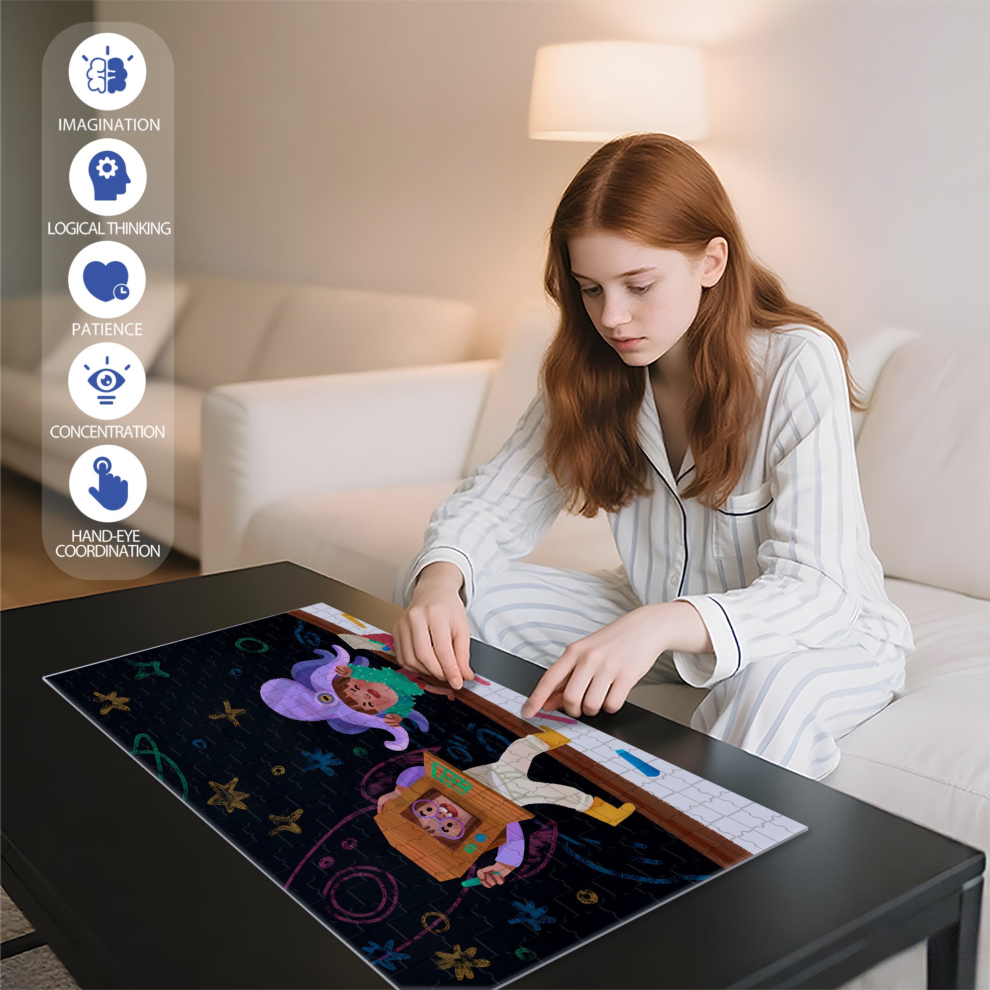 Children's Toy 500pcs/1000pcs Jigsaw Puzzle, Scratch-Resistant, Interactive Family Game & Brain-Boosting DIY Decor, Perfect for Halloween, Christmas & New Year Gifts, Family Puzzle Game