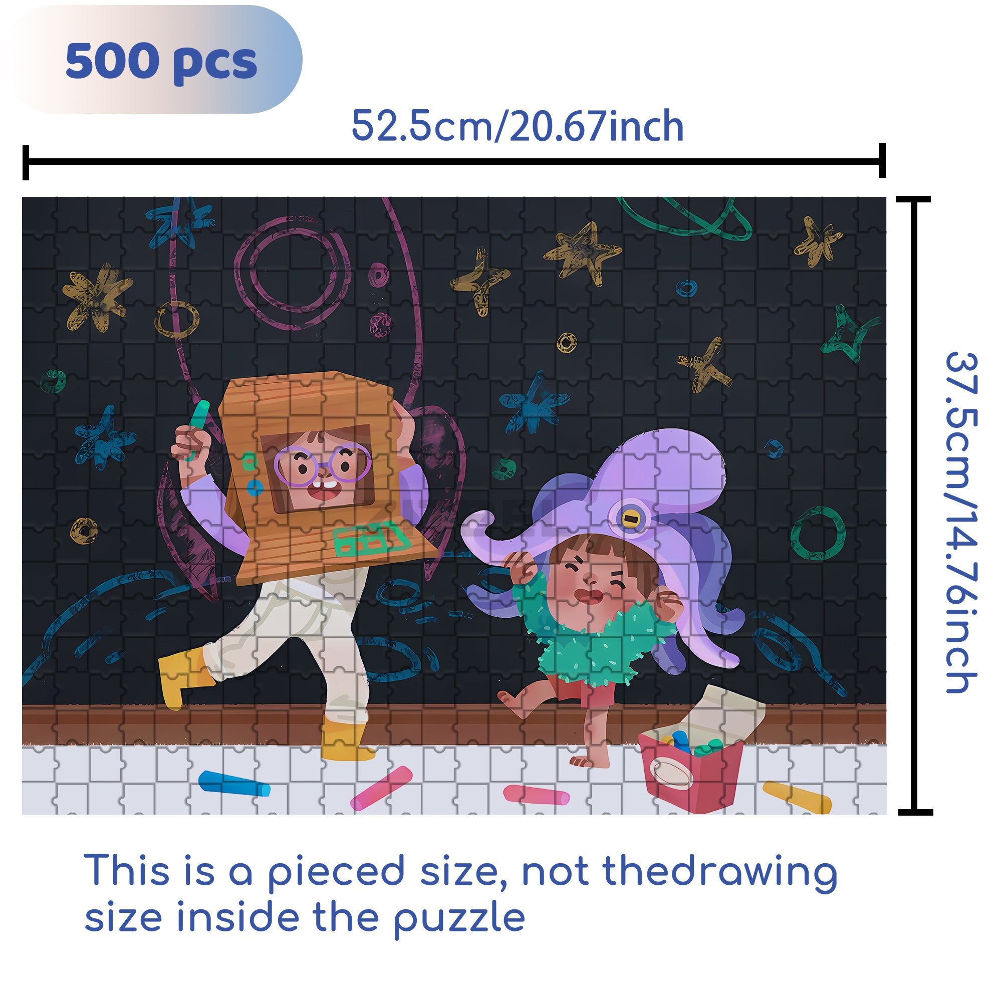 Children's Toy 500pcs/1000pcs Jigsaw Puzzle, Scratch-Resistant, Interactive Family Game & Brain-Boosting DIY Decor, Perfect for Halloween, Christmas & New Year Gifts, Family Puzzle Game