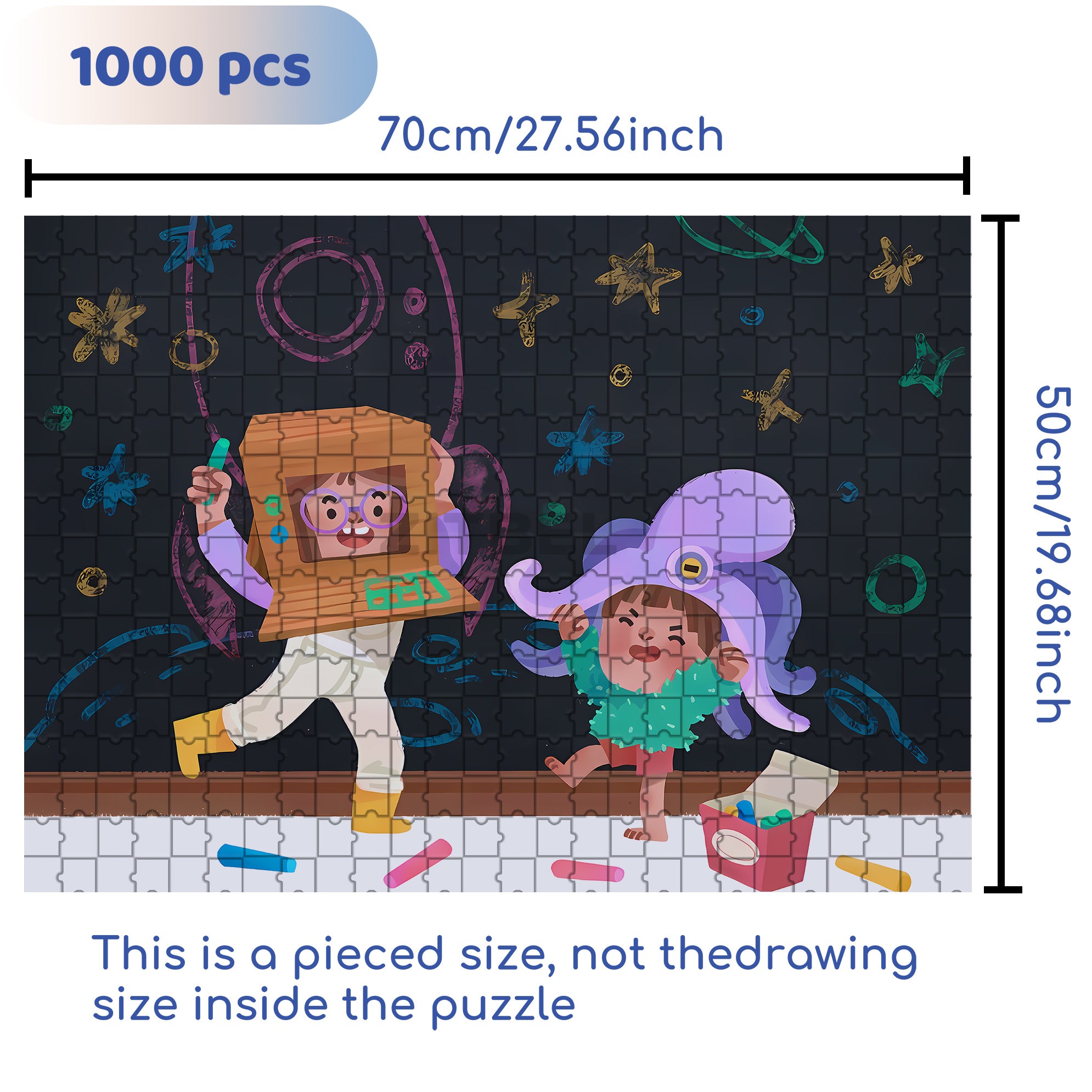 Children's Toy 500pcs/1000pcs Jigsaw Puzzle, Scratch-Resistant, Interactive Family Game & Brain-Boosting DIY Decor, Perfect for Halloween, Christmas & New Year Gifts, Family Puzzle Game