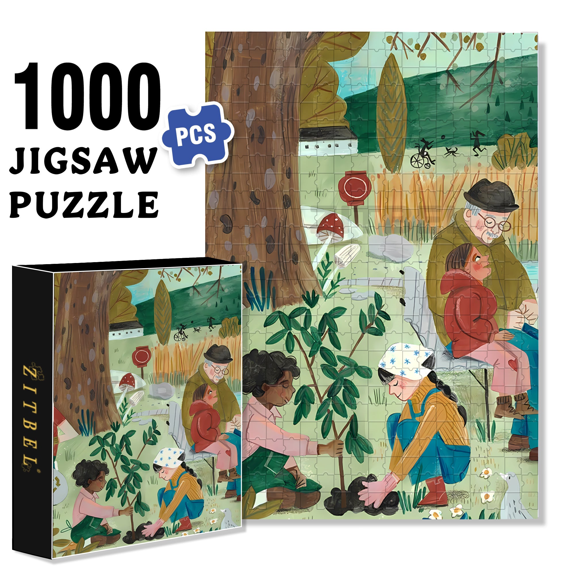Compassion 500pcs/1000pcs Jigsaw Puzzle, Scratch-Resistant, Interactive Family Game & Brain-Boosting DIY Decor, Perfect for Halloween, Christmas & New Year Gifts, Family Puzzle Game