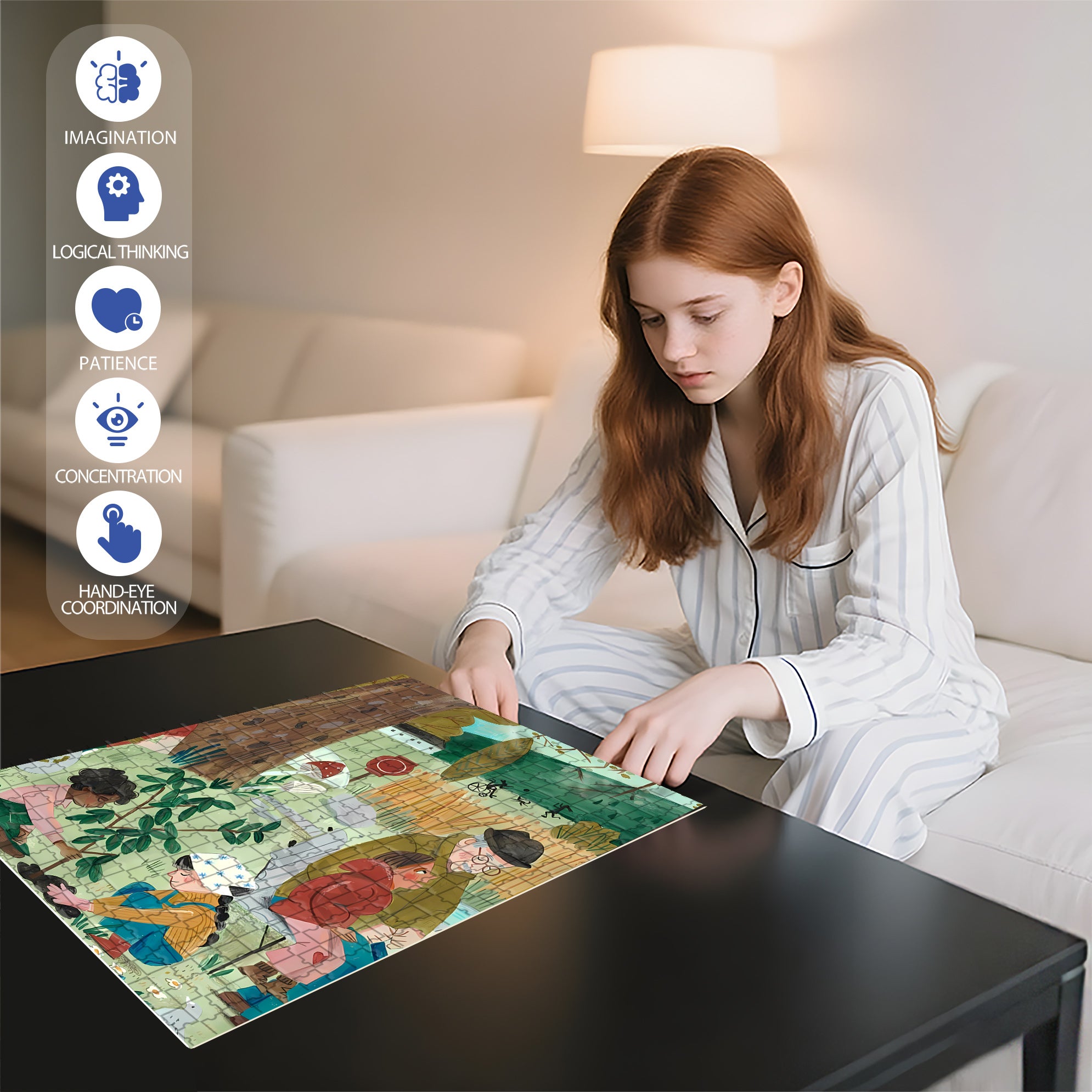 Compassion 500pcs/1000pcs Jigsaw Puzzle, Scratch-Resistant, Interactive Family Game & Brain-Boosting DIY Decor, Perfect for Halloween, Christmas & New Year Gifts, Family Puzzle Game
