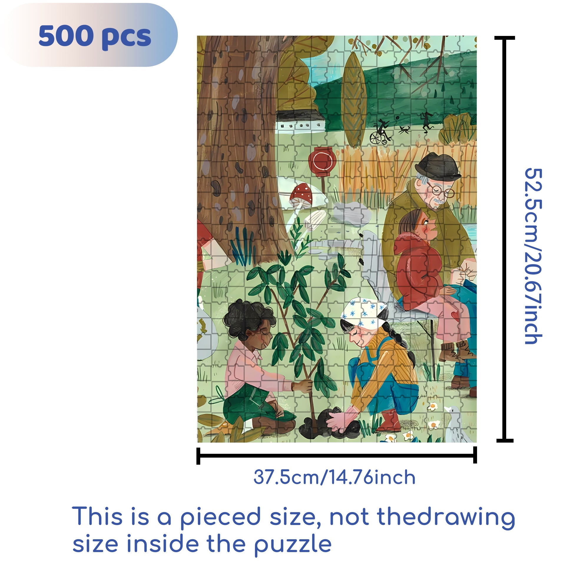 Compassion 500pcs/1000pcs Jigsaw Puzzle, Scratch-Resistant, Interactive Family Game & Brain-Boosting DIY Decor, Perfect for Halloween, Christmas & New Year Gifts, Family Puzzle Game