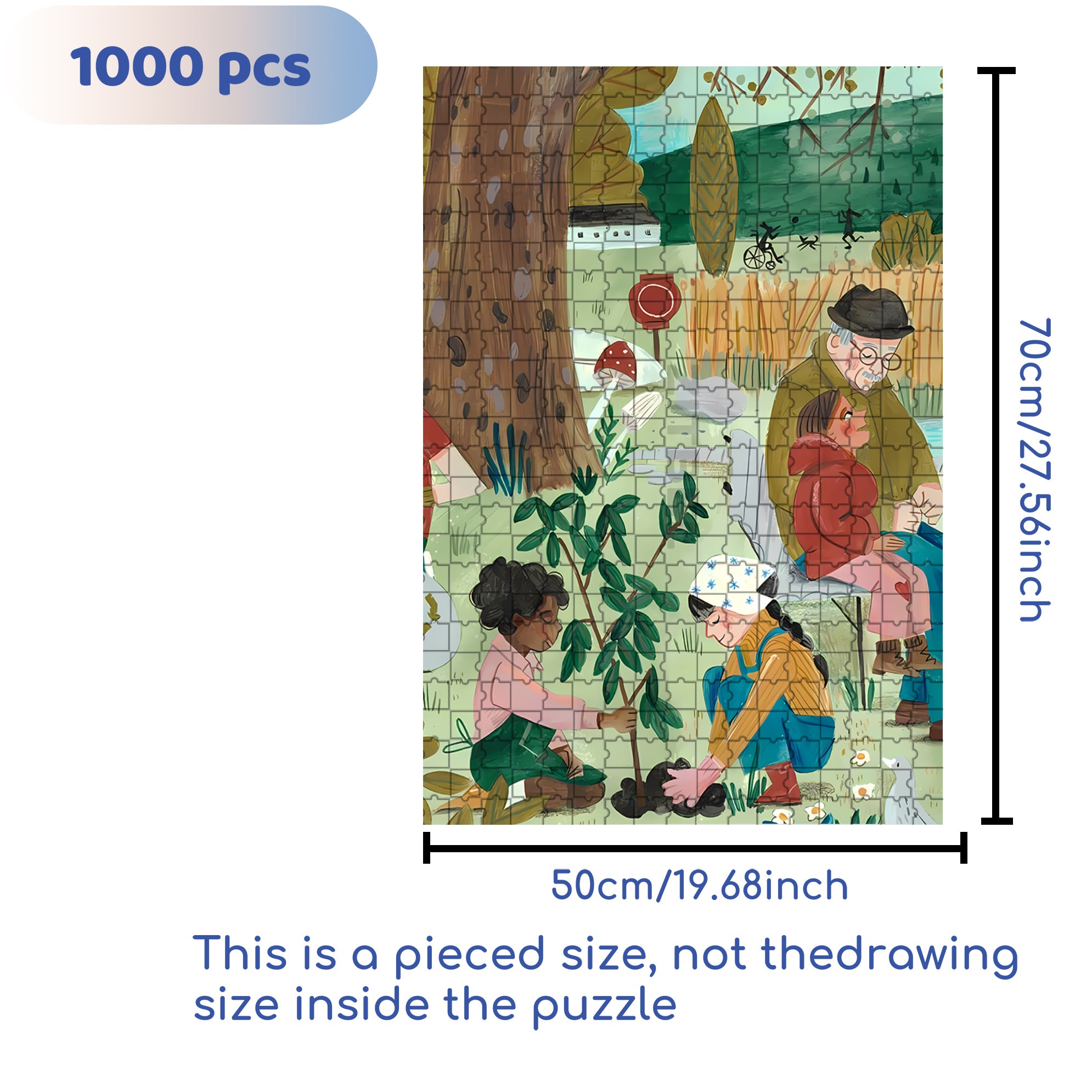 Compassion 500pcs/1000pcs Jigsaw Puzzle, Scratch-Resistant, Interactive Family Game & Brain-Boosting DIY Decor, Perfect for Halloween, Christmas & New Year Gifts, Family Puzzle Game
