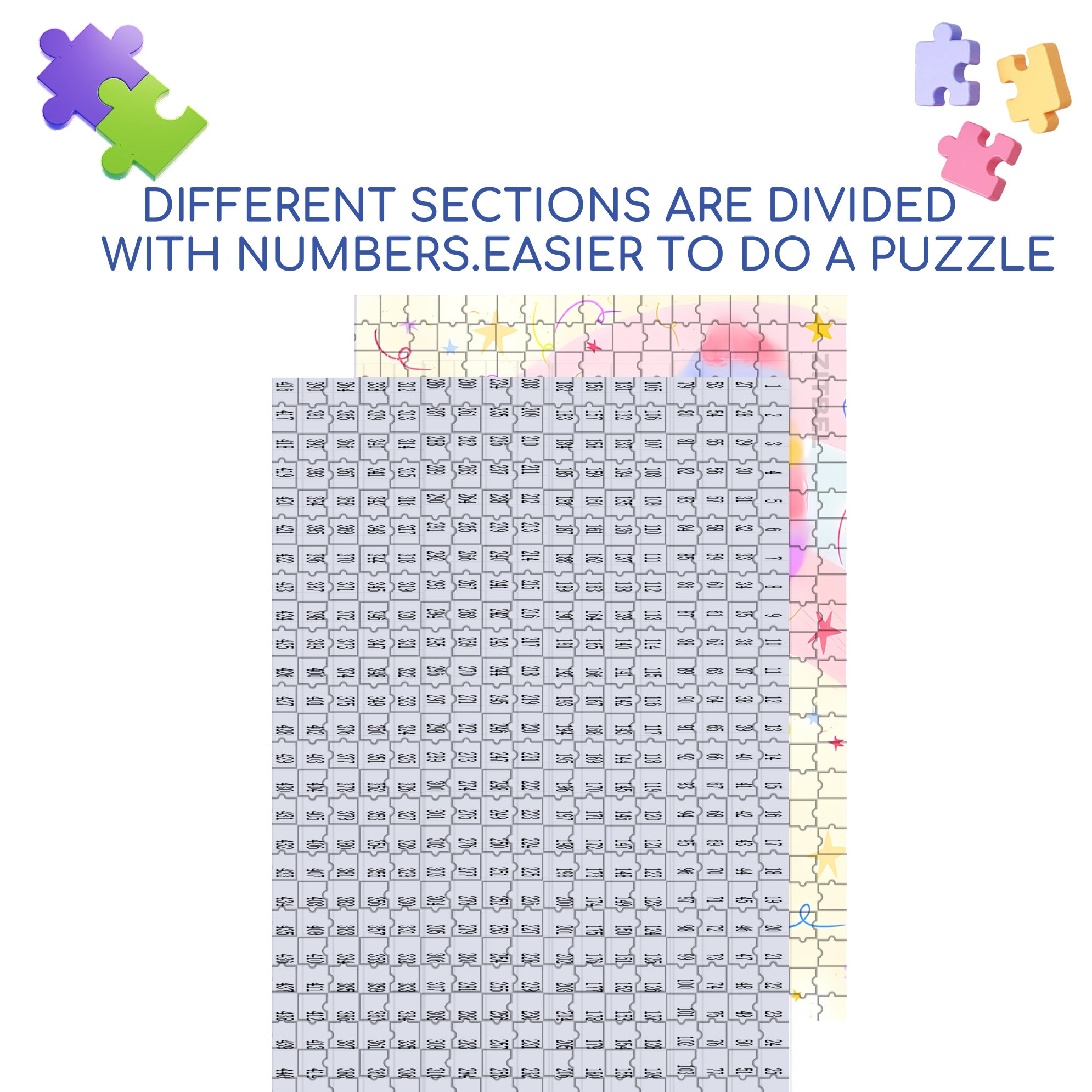 Cotton Candy 500pcs/1000pcs Jigsaw Puzzle, Scratch-Resistant, Interactive Family Game & Brain-Boosting DIY Decor, Perfect for Halloween, Christmas & New Year Gifts, Family Puzzle Game