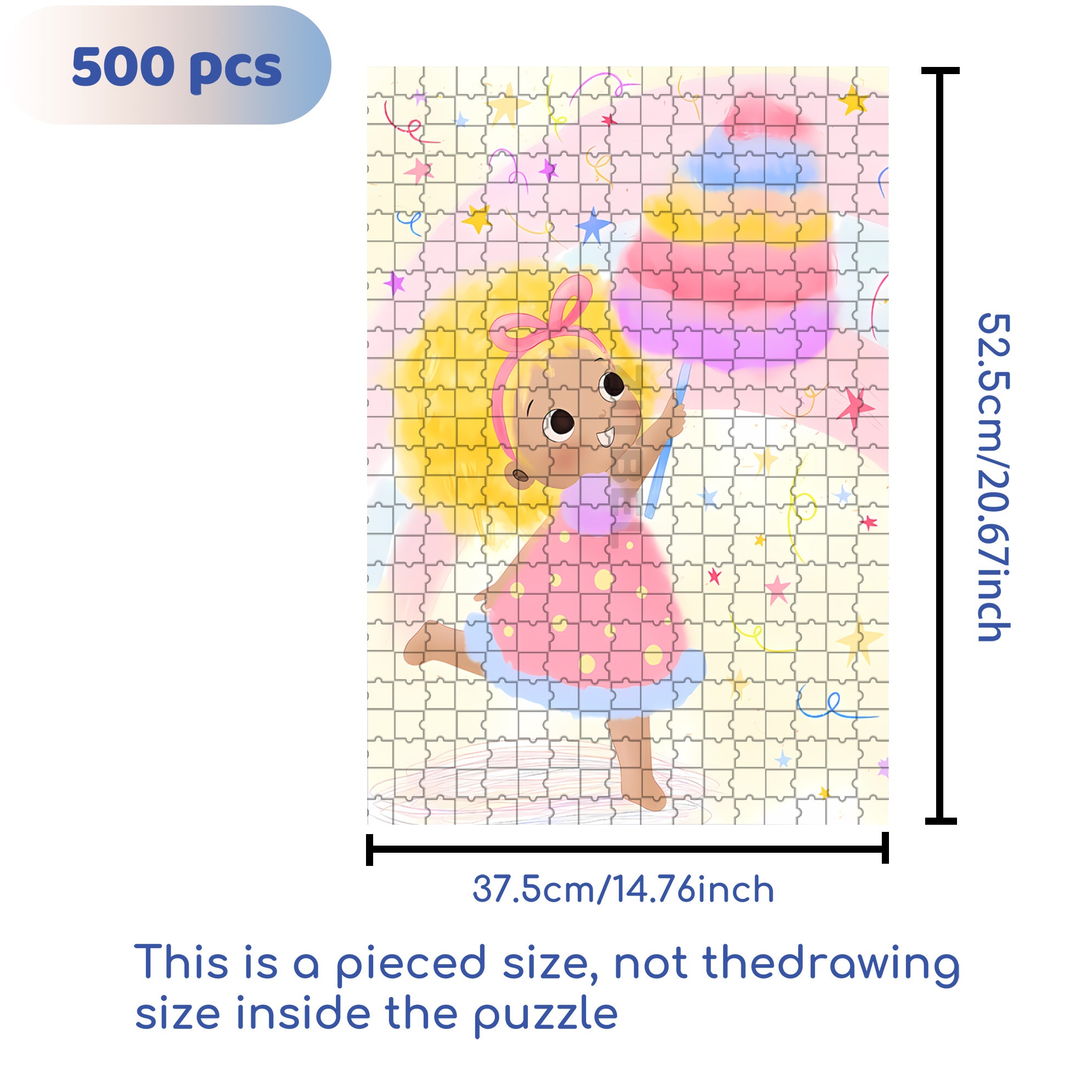Cotton Candy 500pcs/1000pcs Jigsaw Puzzle, Scratch-Resistant, Interactive Family Game & Brain-Boosting DIY Decor, Perfect for Halloween, Christmas & New Year Gifts, Family Puzzle Game