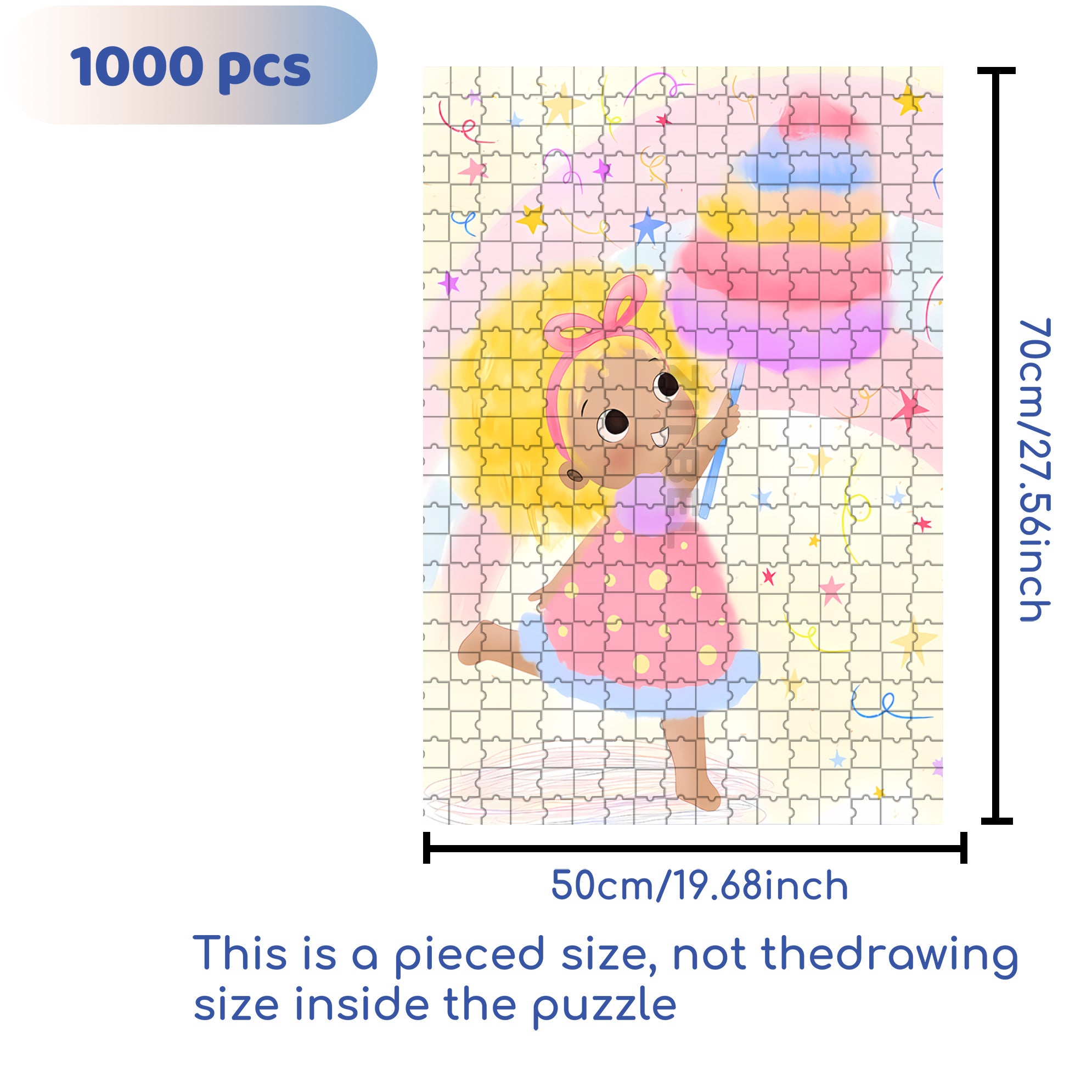 Cotton Candy 500pcs/1000pcs Jigsaw Puzzle, Scratch-Resistant, Interactive Family Game & Brain-Boosting DIY Decor, Perfect for Halloween, Christmas & New Year Gifts, Family Puzzle Game
