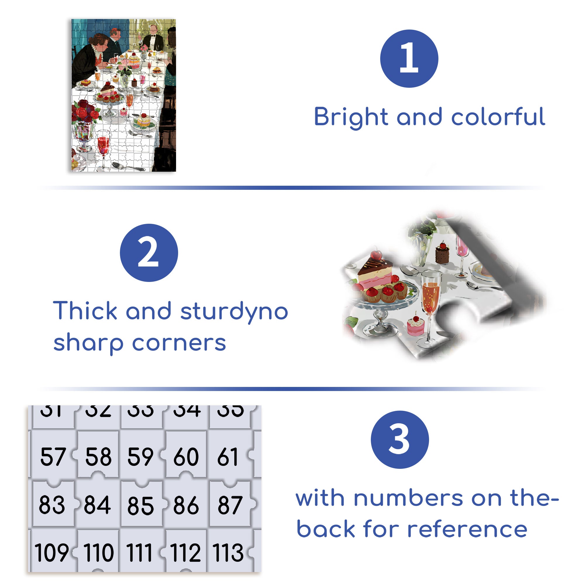 Dinner Party 500pcs/1000pcs Jigsaw Puzzle, Scratch-Resistant, Interactive Family Game & Brain-Boosting DIY Decor, Perfect for Halloween, Christmas & New Year Gifts, Family Puzzle Game