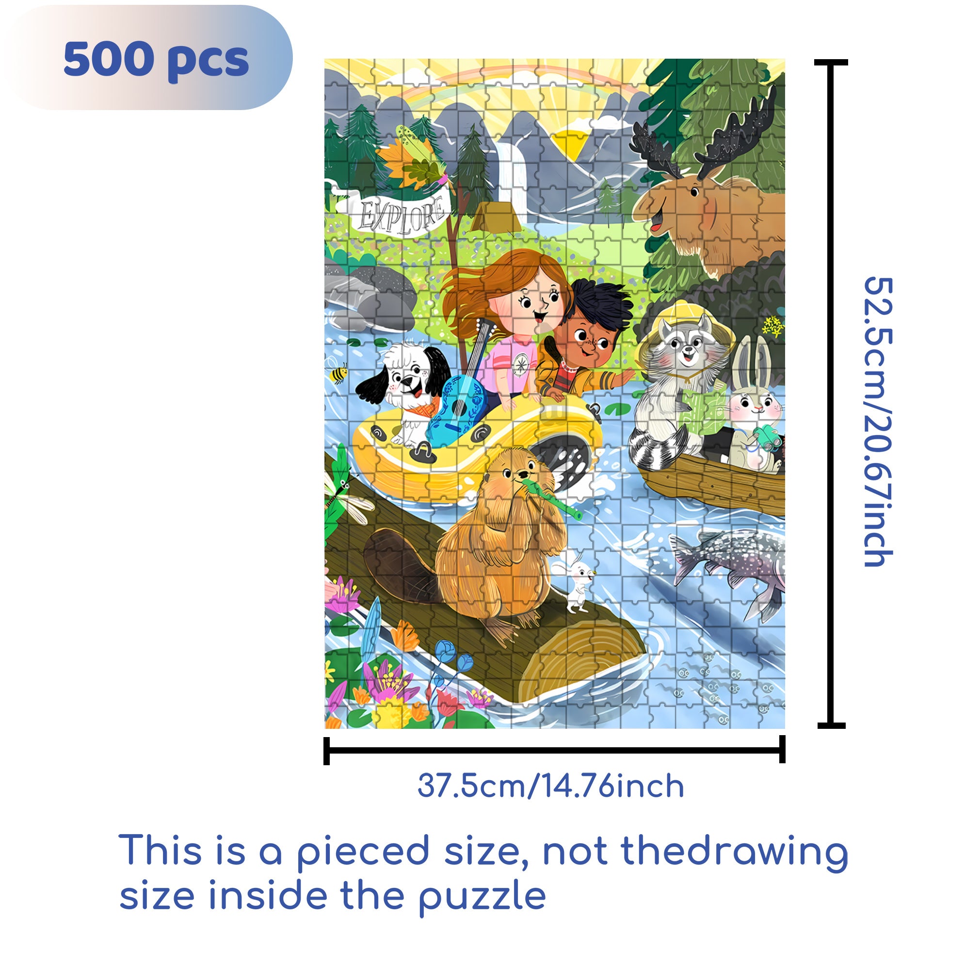 Downstream 500pcs/1000pcs Jigsaw Puzzle, Scratch-Resistant, Interactive Family Game & Brain-Boosting DIY Decor, Perfect for Halloween, Christmas & New Year Gifts, Family Puzzle Game