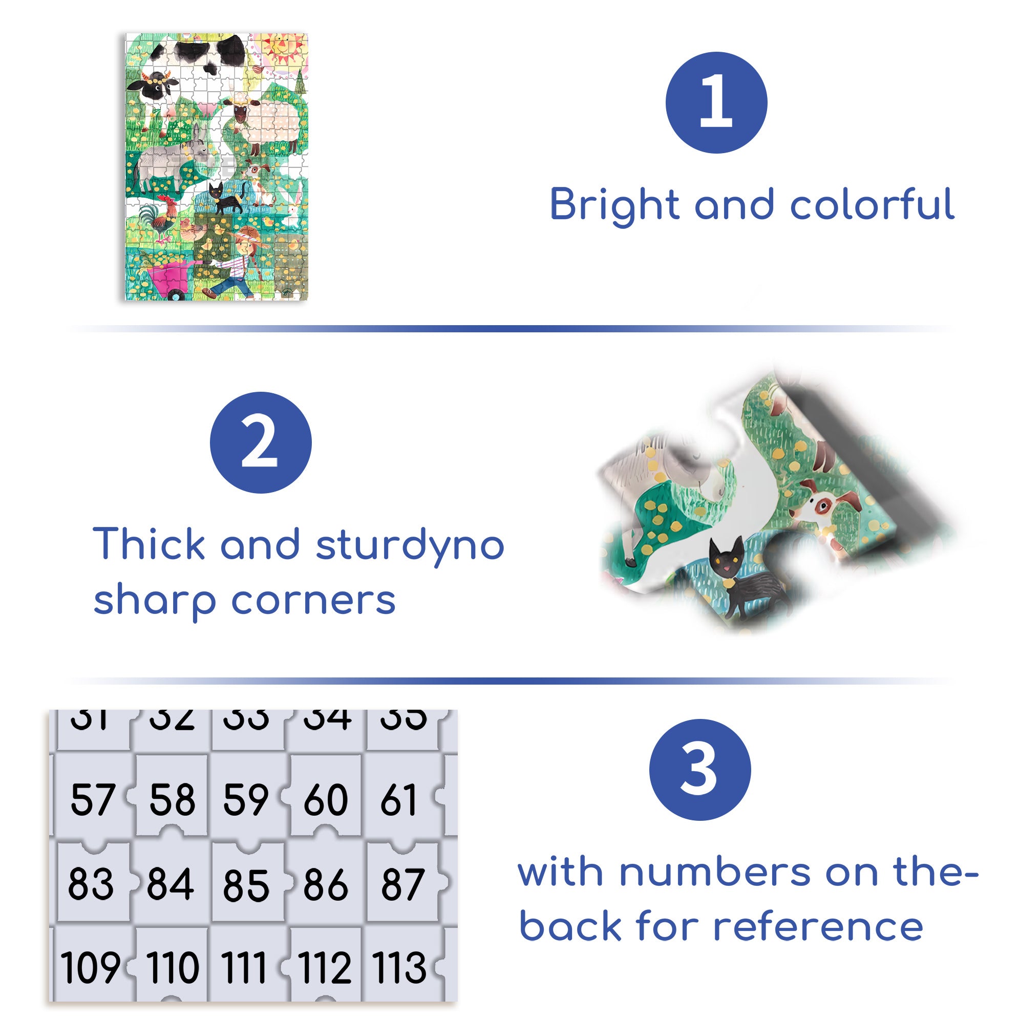Farm Animals 500pcs/1000pcs Jigsaw Puzzle, Scratch-Resistant, Interactive Family Game & Brain-Boosting DIY Decor, Perfect for Halloween, Christmas & New Year Gifts, Family Puzzle Game