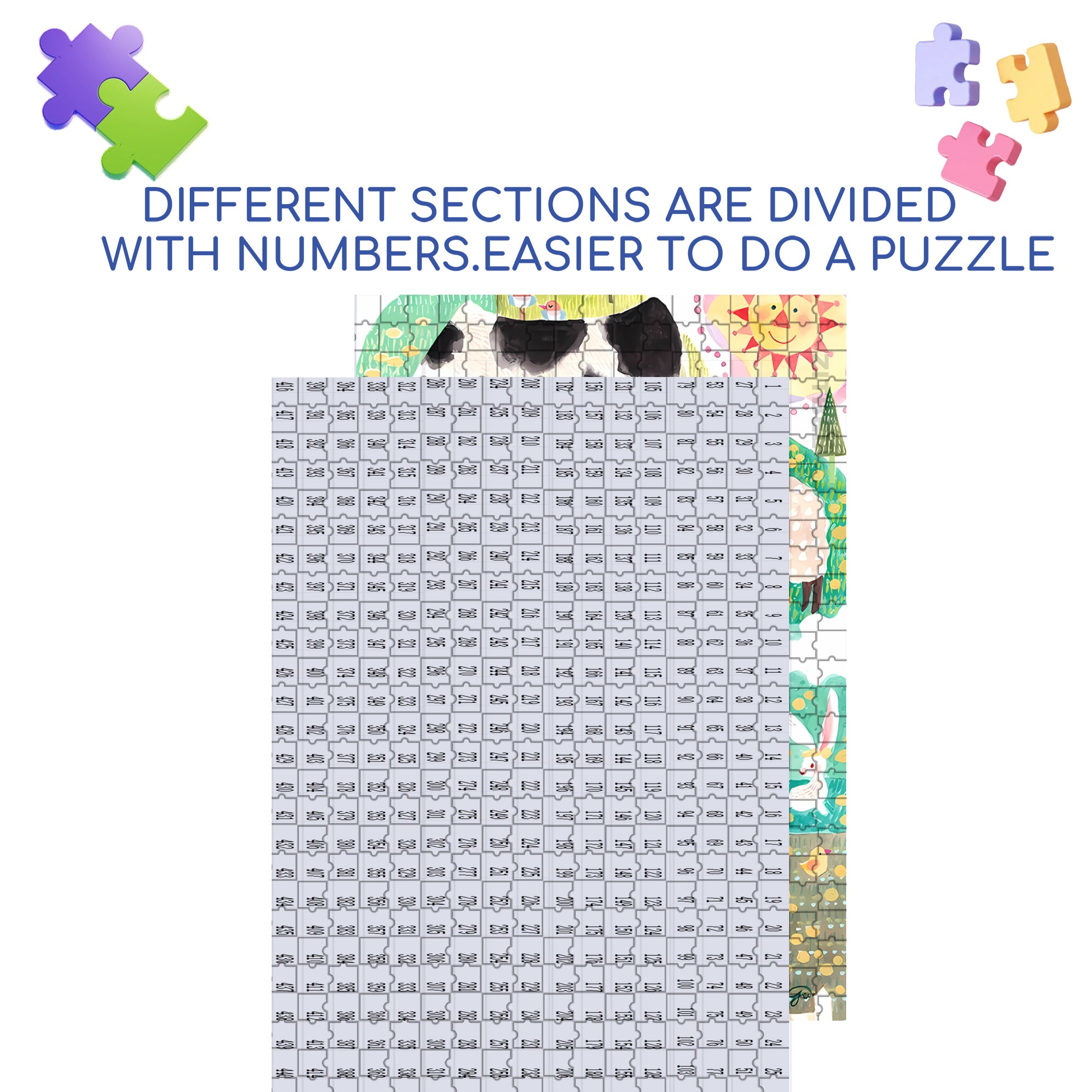Farm Animals 500pcs/1000pcs Jigsaw Puzzle, Scratch-Resistant, Interactive Family Game & Brain-Boosting DIY Decor, Perfect for Halloween, Christmas & New Year Gifts, Family Puzzle Game