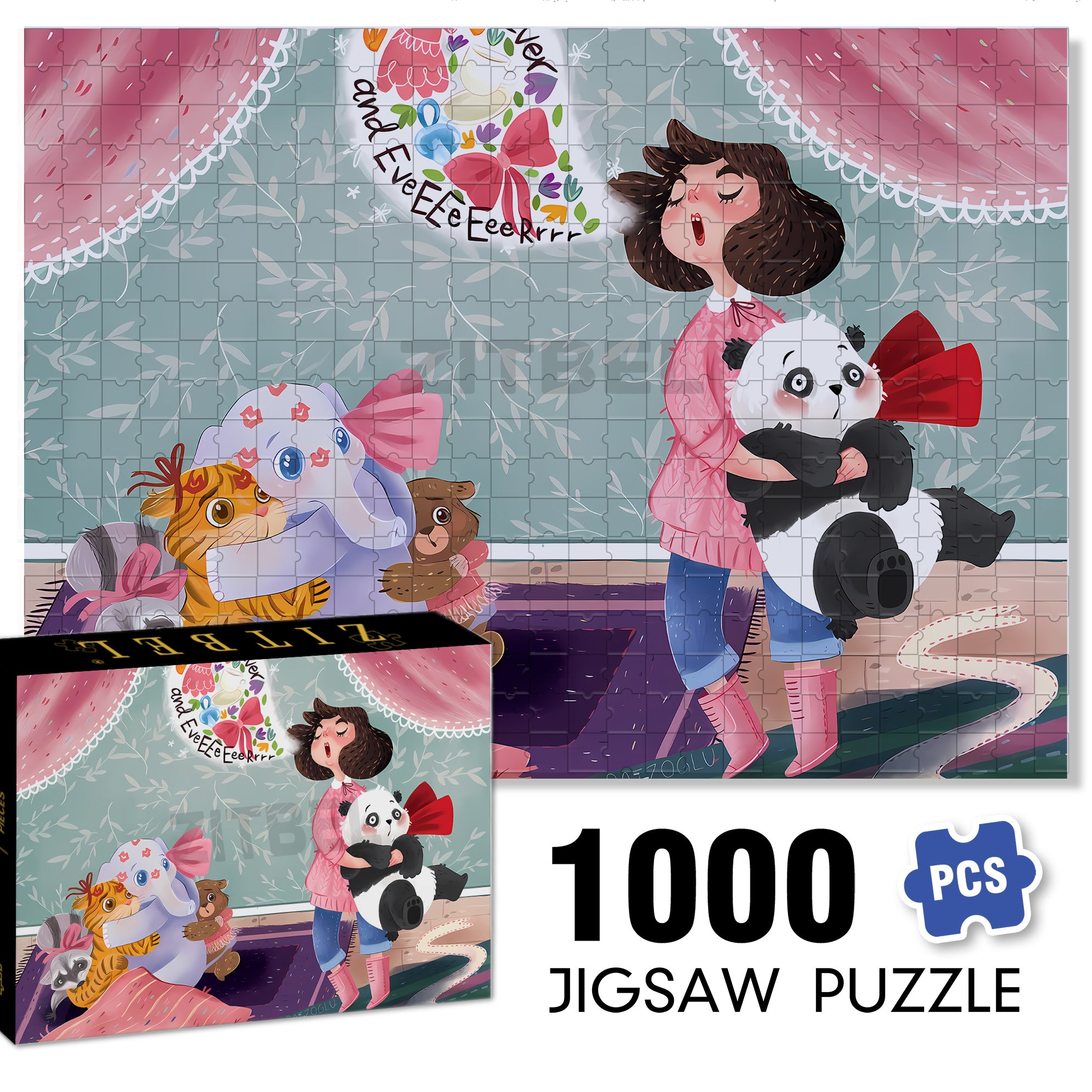 For Ever And Ever 500pcs/1000pcs Jigsaw Puzzle, Scratch-Resistant, Interactive Family Game & Brain-Boosting DIY Decor, Perfect for Halloween, Christmas & New Year Gifts, Family Puzzle Game