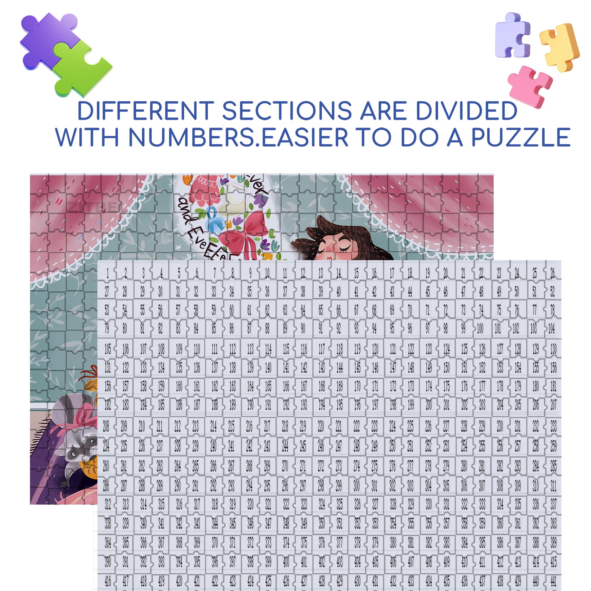 For Ever And Ever 500pcs/1000pcs Jigsaw Puzzle, Scratch-Resistant, Interactive Family Game & Brain-Boosting DIY Decor, Perfect for Halloween, Christmas & New Year Gifts, Family Puzzle Game
