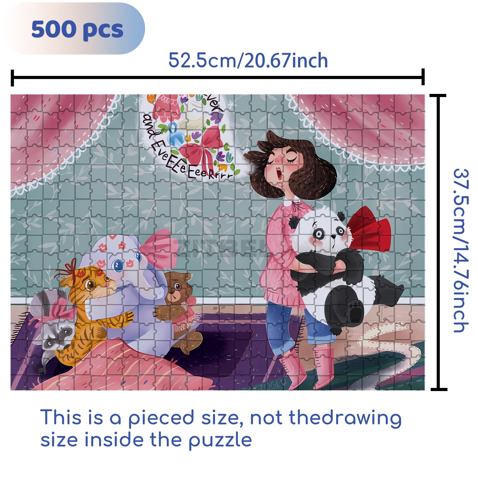 For Ever And Ever 500pcs/1000pcs Jigsaw Puzzle, Scratch-Resistant, Interactive Family Game & Brain-Boosting DIY Decor, Perfect for Halloween, Christmas & New Year Gifts, Family Puzzle Game