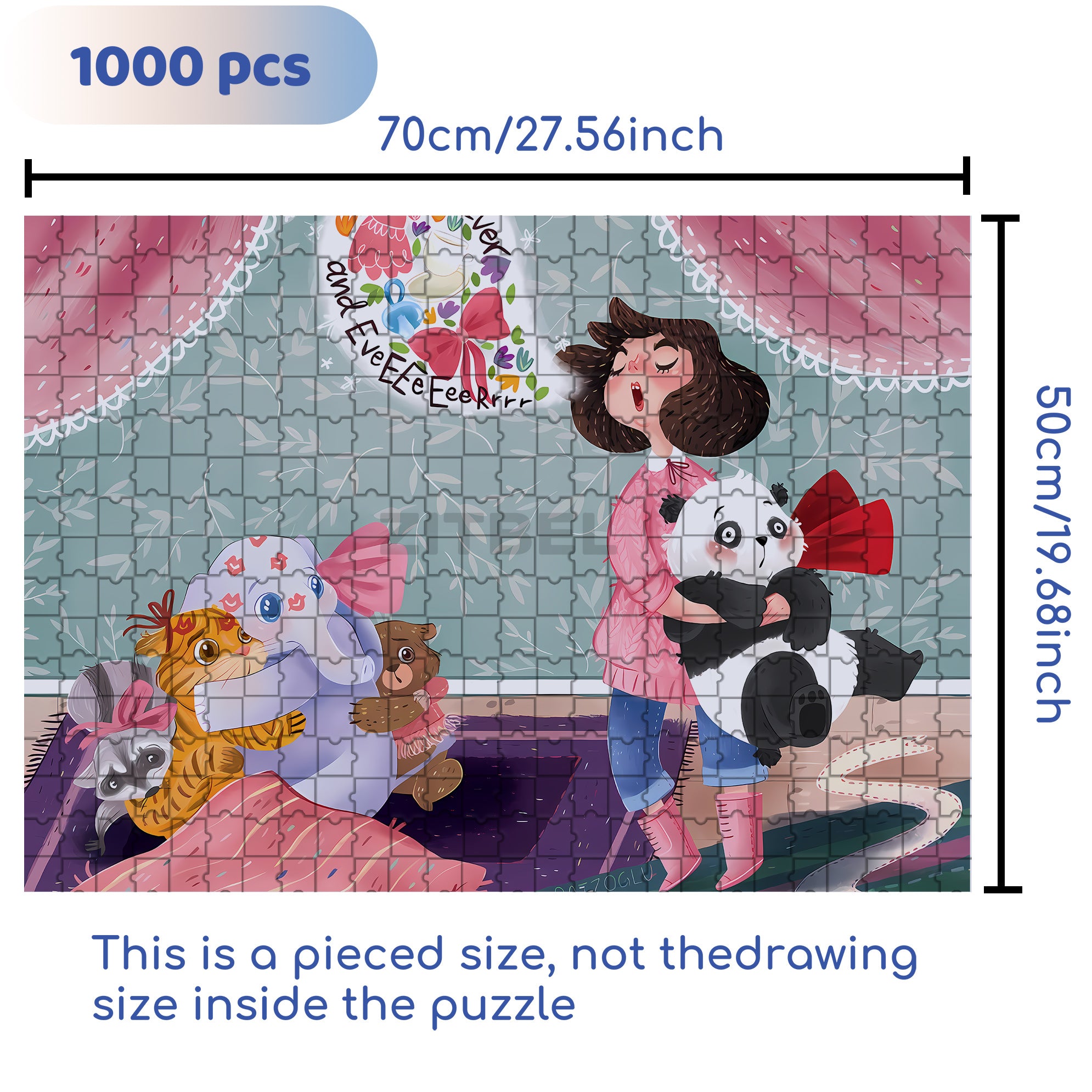 For Ever And Ever 500pcs/1000pcs Jigsaw Puzzle, Scratch-Resistant, Interactive Family Game & Brain-Boosting DIY Decor, Perfect for Halloween, Christmas & New Year Gifts, Family Puzzle Game
