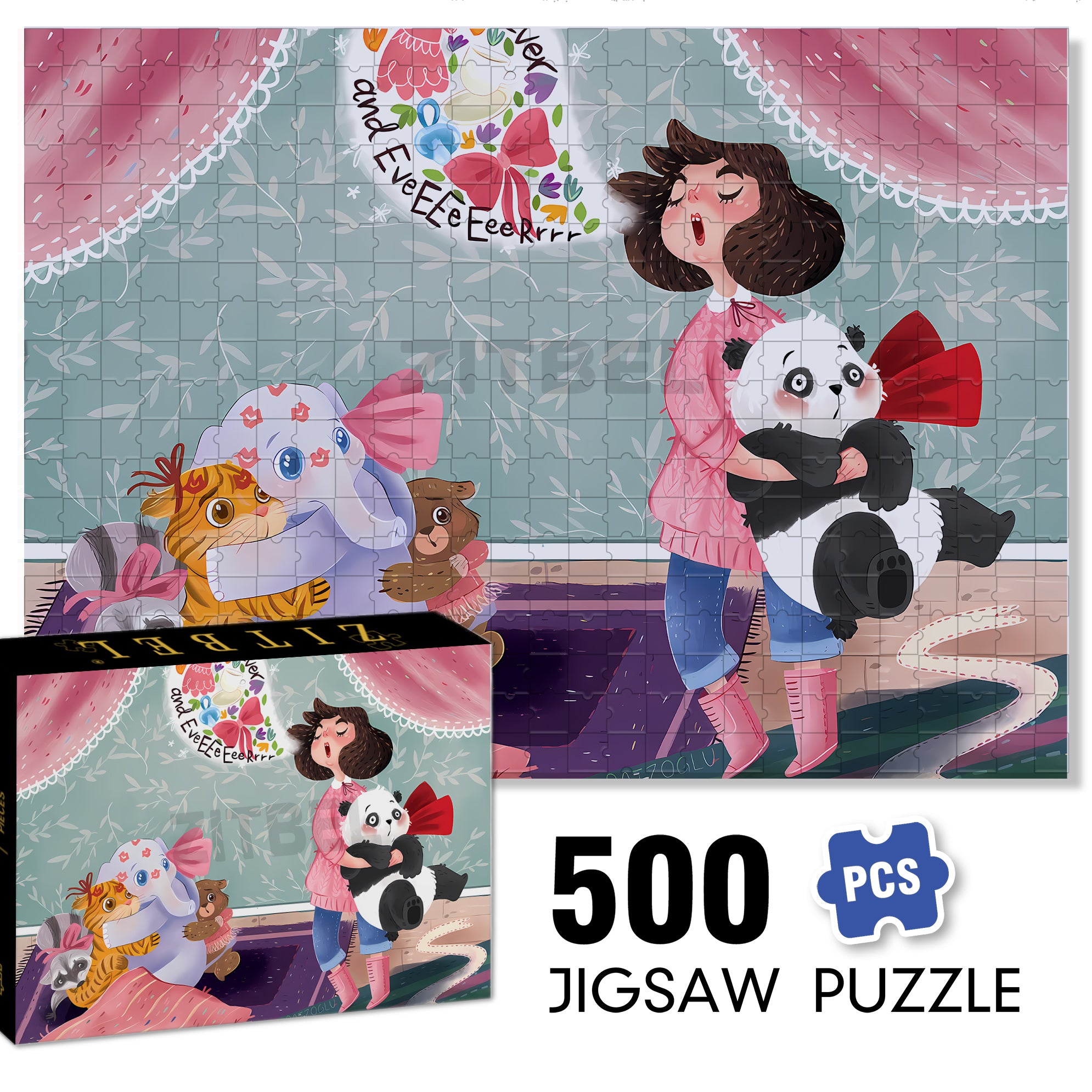 For Ever And Ever 500pcs/1000pcs Jigsaw Puzzle, Scratch-Resistant, Interactive Family Game & Brain-Boosting DIY Decor, Perfect for Halloween, Christmas & New Year Gifts, Family Puzzle Game
