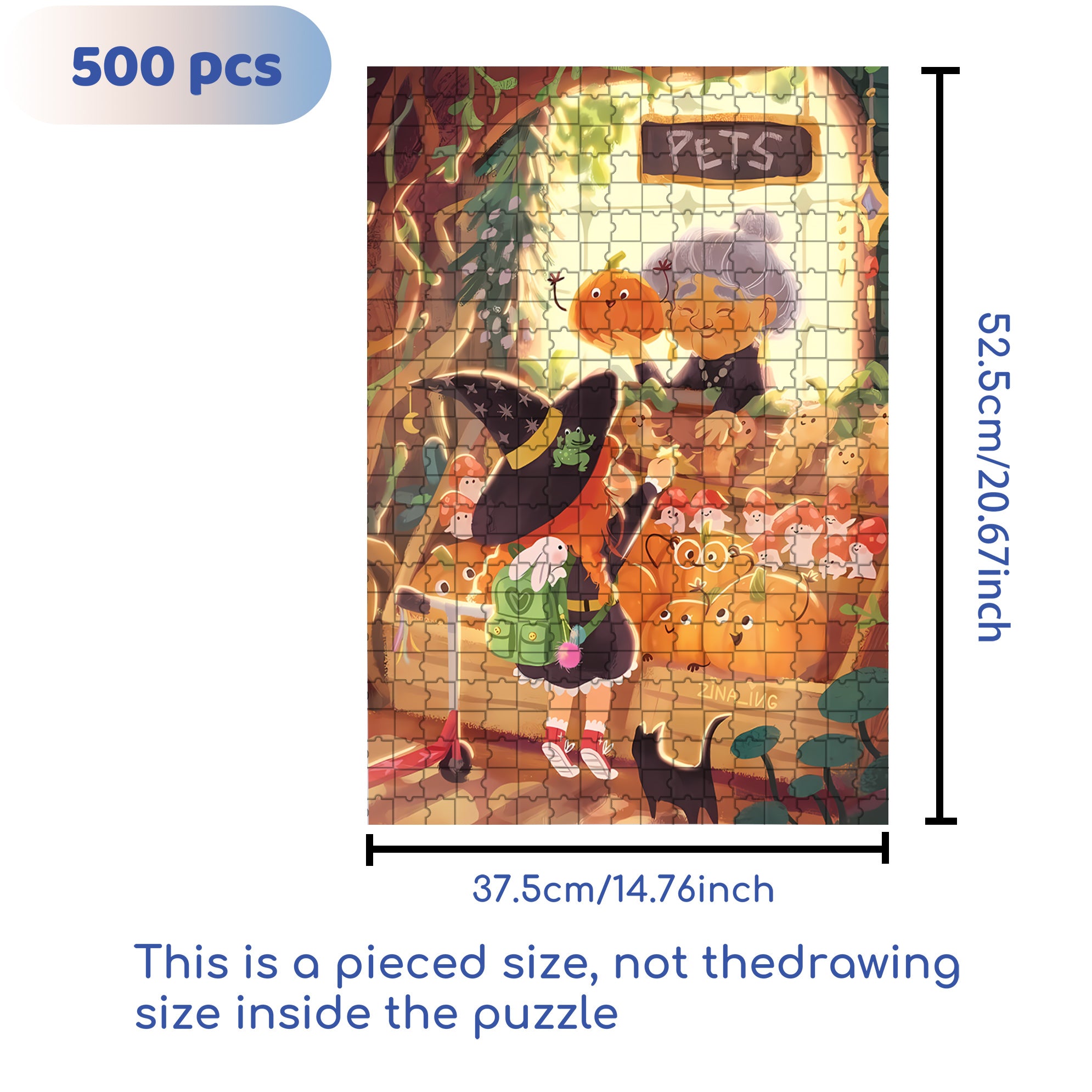 Hallothanks 500pcs/1000pcs Jigsaw Puzzle, Scratch-Resistant, Interactive Family Game & Brain-Boosting DIY Decor, Perfect for Halloween, Christmas & New Year Gifts, Family Puzzle Game