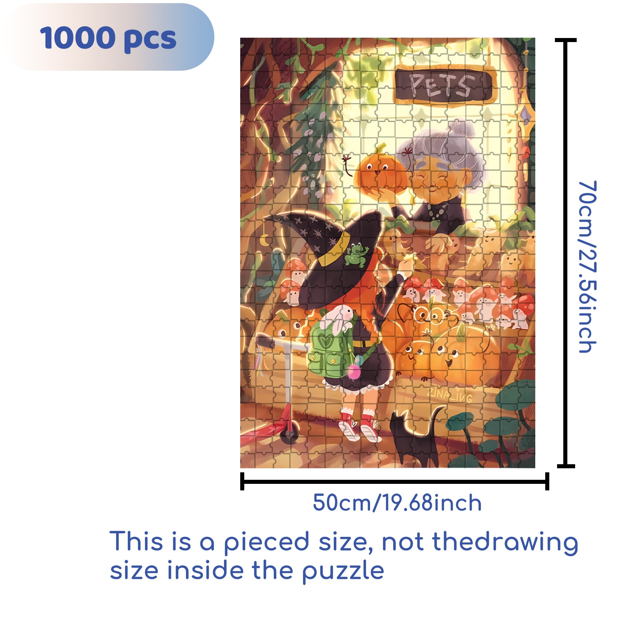 Hallothanks 500pcs/1000pcs Jigsaw Puzzle, Scratch-Resistant, Interactive Family Game & Brain-Boosting DIY Decor, Perfect for Halloween, Christmas & New Year Gifts, Family Puzzle Game