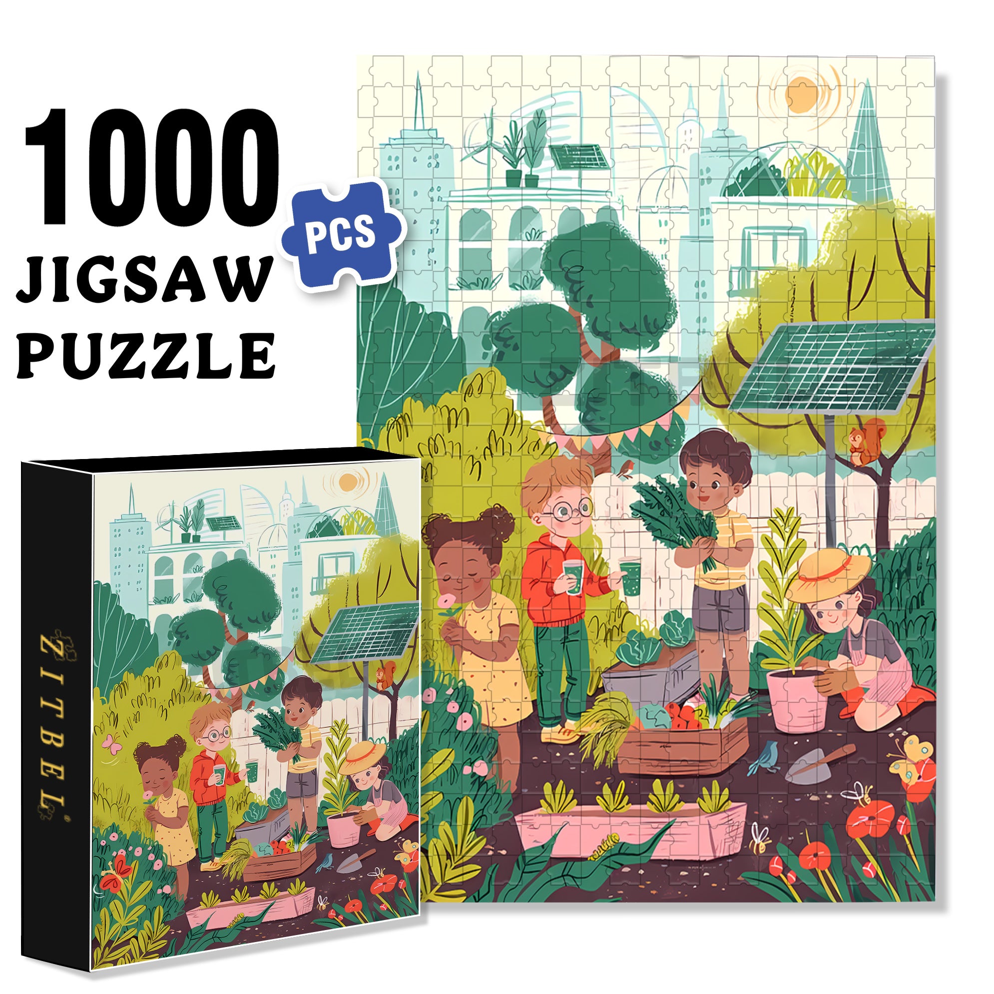 Happy Cooperation 500pcs/1000pcs Jigsaw Puzzle, Scratch-Resistant, Interactive Family Game & Brain-Boosting DIY Decor, Perfect for Halloween, Christmas & New Year Gifts, Family Puzzle Game