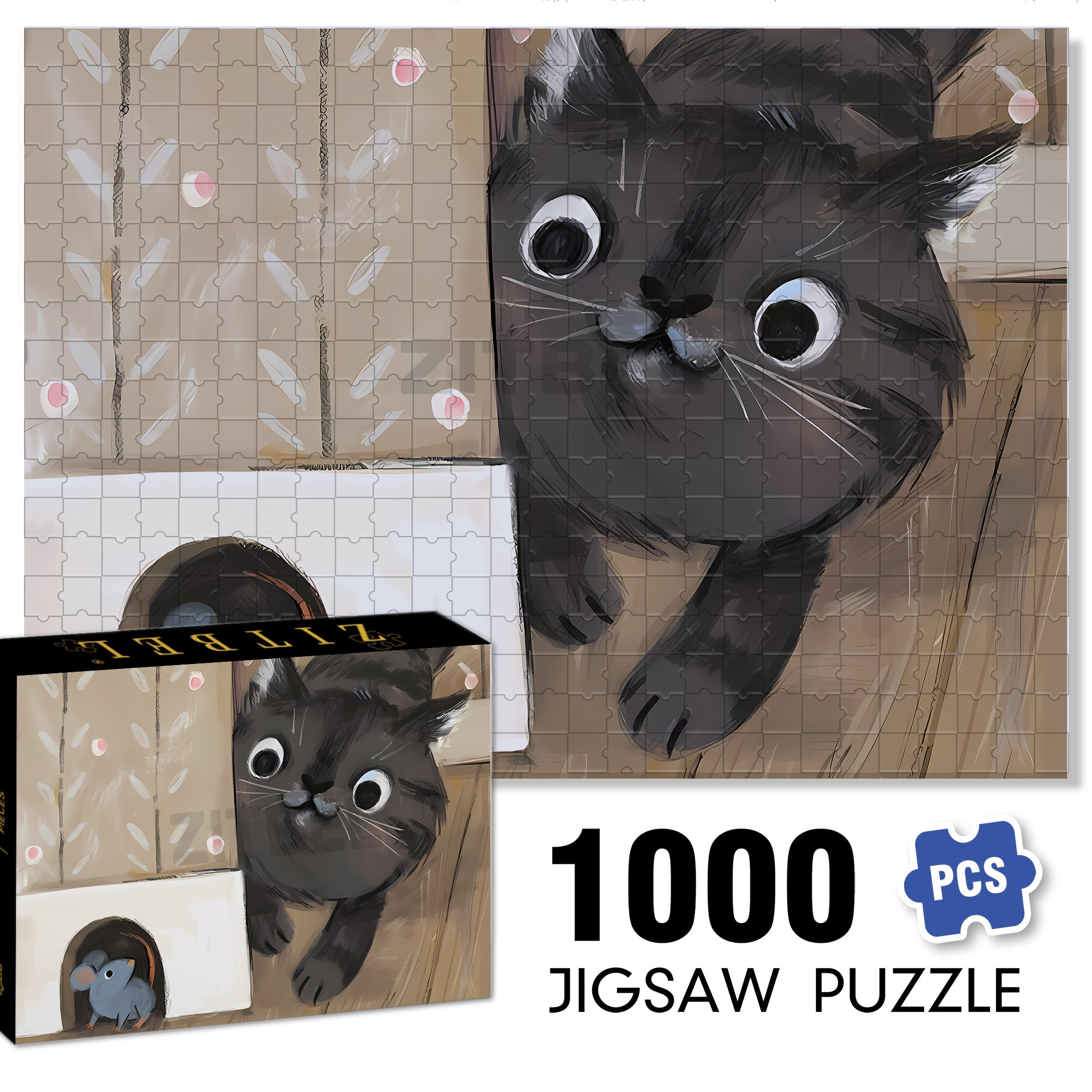 I Got You 500pcs/1000pcs Jigsaw Puzzle, Scratch-Resistant, Interactive Family Game & Brain-Boosting DIY Decor, Perfect for Halloween, Christmas & New Year Gifts, Family Puzzle Game