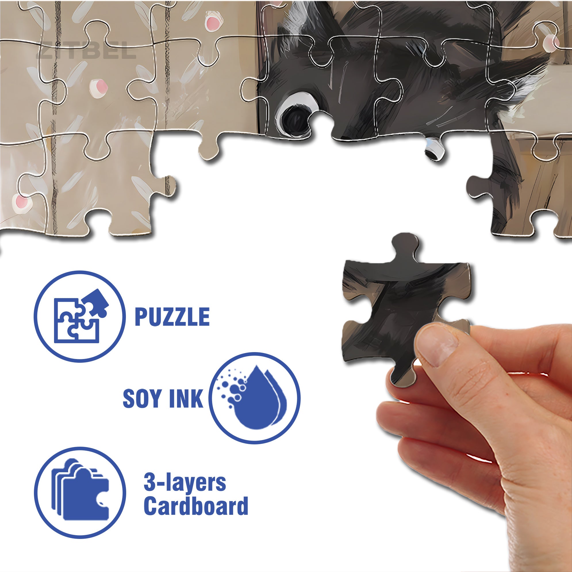 I Got You 500pcs/1000pcs Jigsaw Puzzle, Scratch-Resistant, Interactive Family Game & Brain-Boosting DIY Decor, Perfect for Halloween, Christmas & New Year Gifts, Family Puzzle Game
