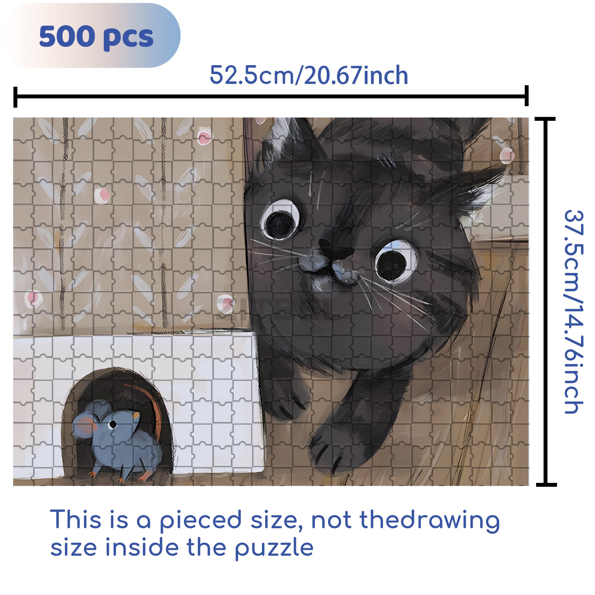 I Got You 500pcs/1000pcs Jigsaw Puzzle, Scratch-Resistant, Interactive Family Game & Brain-Boosting DIY Decor, Perfect for Halloween, Christmas & New Year Gifts, Family Puzzle Game