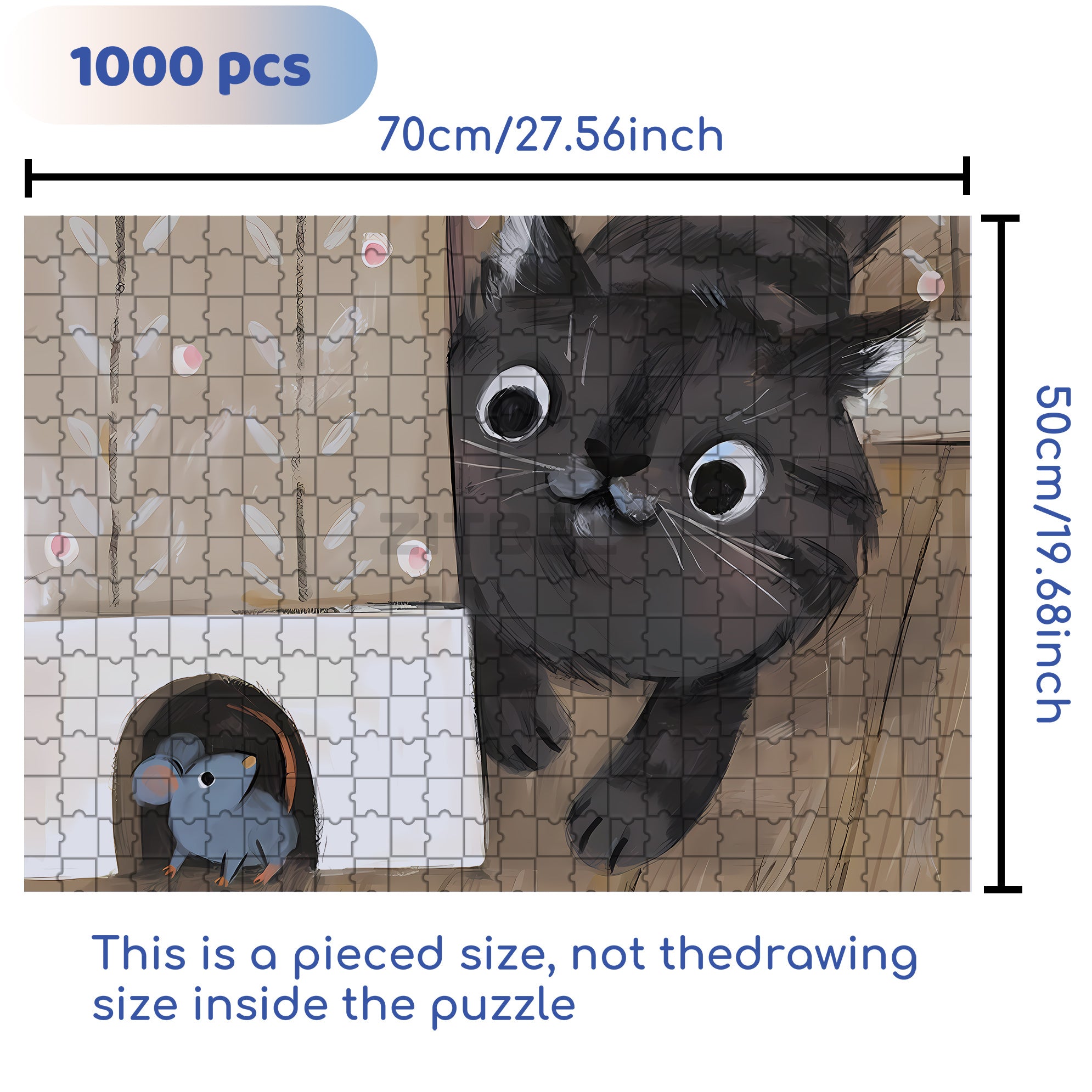 I Got You 500pcs/1000pcs Jigsaw Puzzle, Scratch-Resistant, Interactive Family Game & Brain-Boosting DIY Decor, Perfect for Halloween, Christmas & New Year Gifts, Family Puzzle Game