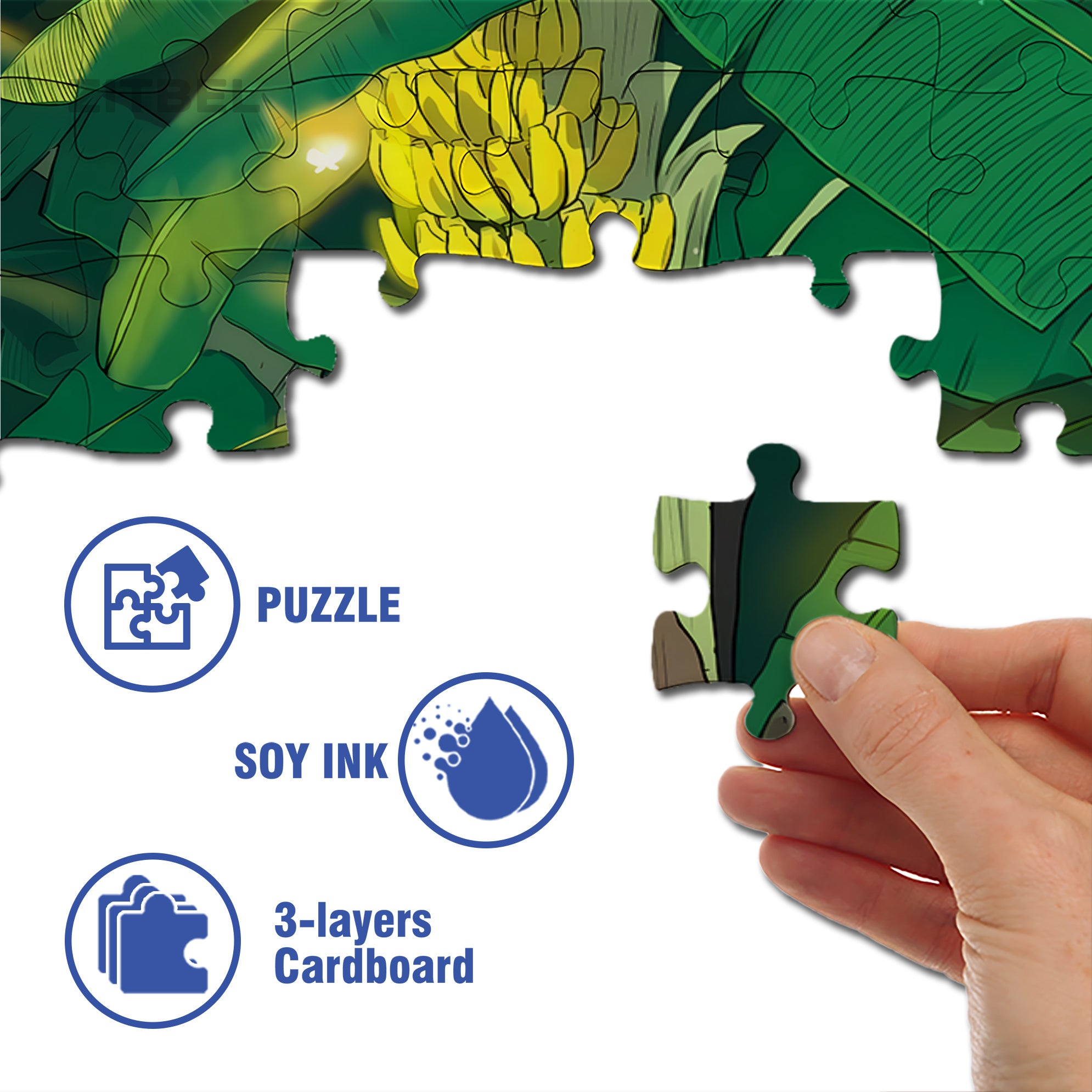 I Love Bananas 500pcs/1000pcs Jigsaw Puzzle, Scratch-Resistant, Interactive Family Game & Brain-Boosting DIY Decor, Perfect for Halloween, Christmas & New Year Gifts, Family Puzzle Game