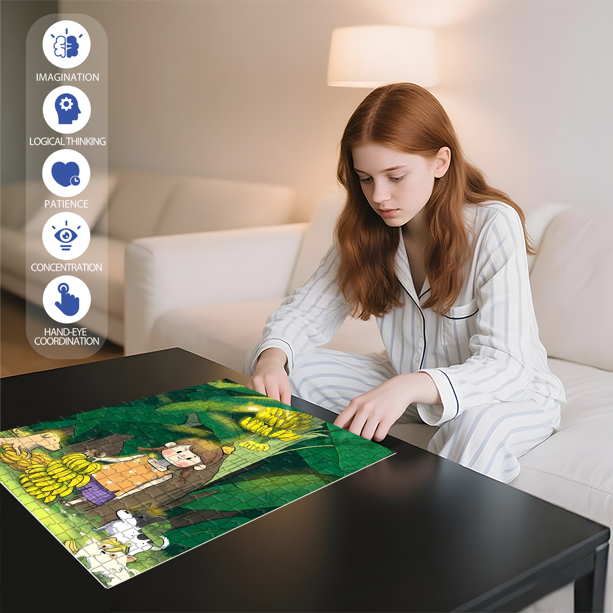 I Love Bananas 500pcs/1000pcs Jigsaw Puzzle, Scratch-Resistant, Interactive Family Game & Brain-Boosting DIY Decor, Perfect for Halloween, Christmas & New Year Gifts, Family Puzzle Game