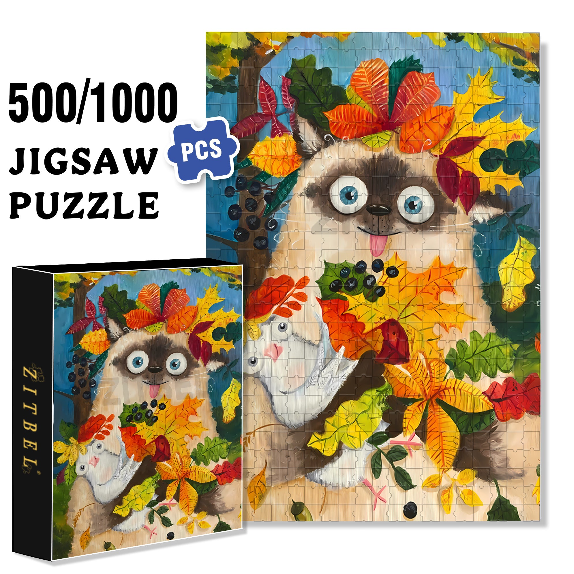 My Favorites 500pcs/1000pcs Jigsaw Puzzle, Scratch-Resistant, Interactive Family Game & Brain-Boosting DIY Decor, Perfect for Halloween, Christmas & New Year Gifts, Family Puzzle Game