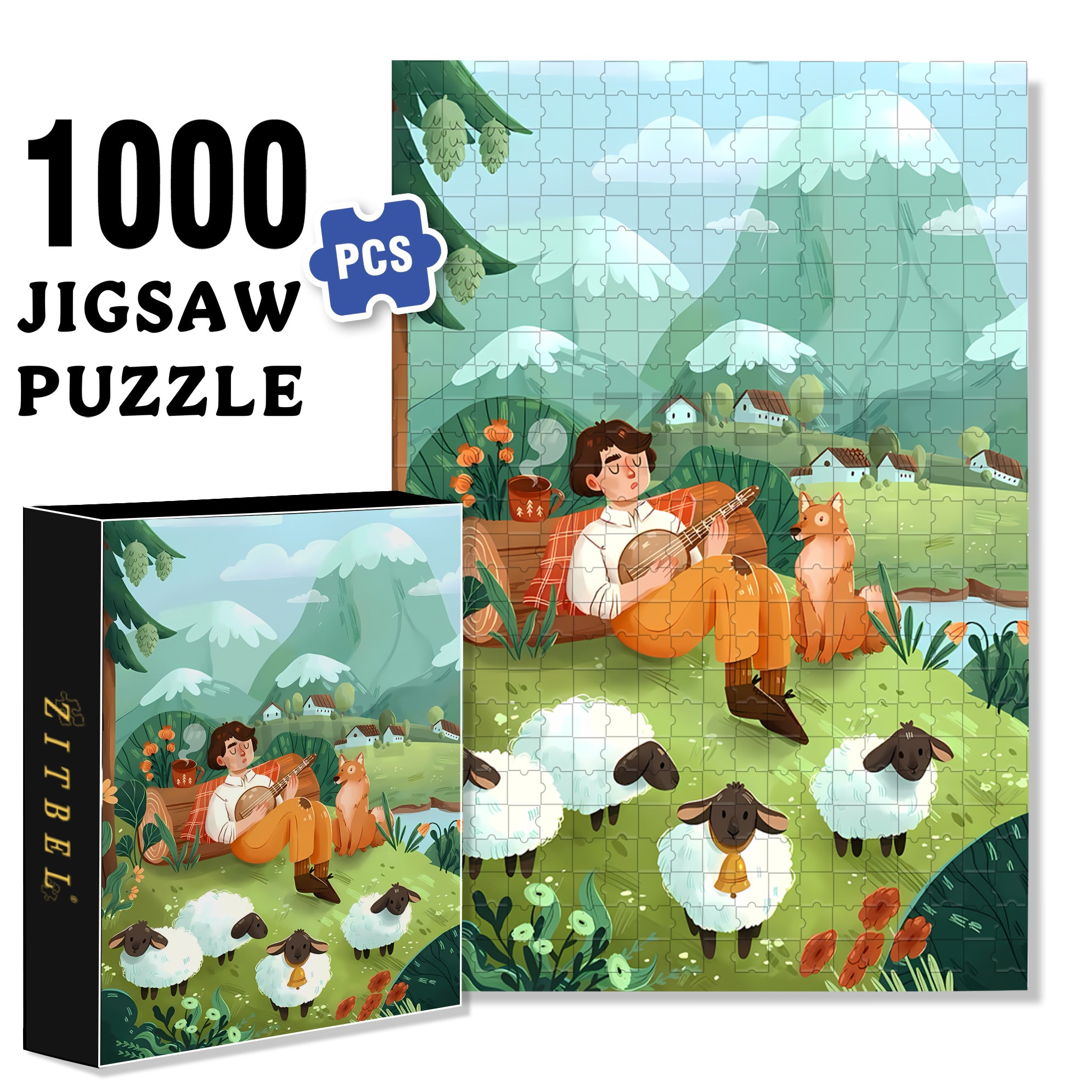 Nap 500pcs/1000pcs Jigsaw Puzzle, Scratch-Resistant, Interactive Family Game & Brain-Boosting DIY Decor, Perfect for Halloween, Christmas & New Year Gifts, Family Puzzle Game