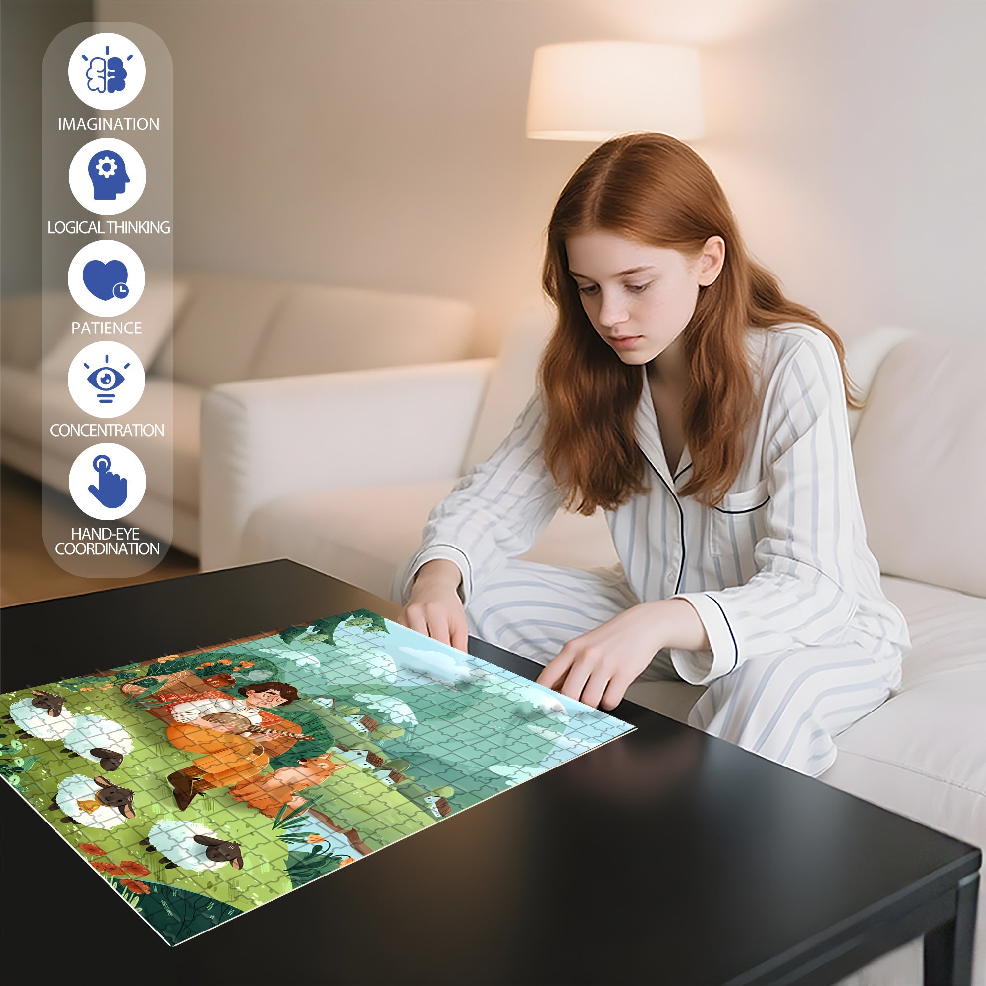 Nap 500pcs/1000pcs Jigsaw Puzzle, Scratch-Resistant, Interactive Family Game & Brain-Boosting DIY Decor, Perfect for Halloween, Christmas & New Year Gifts, Family Puzzle Game