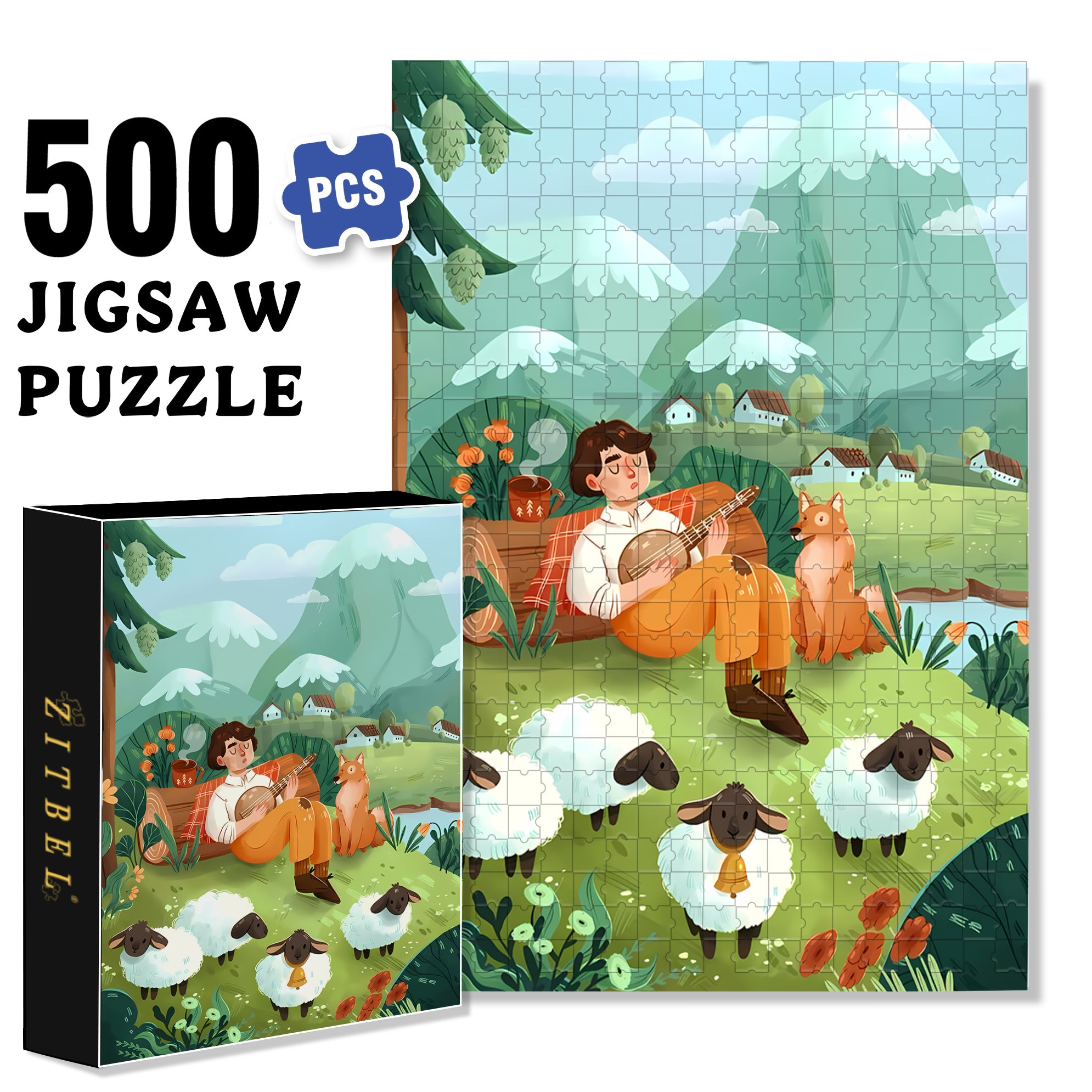 Nap 500pcs/1000pcs Jigsaw Puzzle, Scratch-Resistant, Interactive Family Game & Brain-Boosting DIY Decor, Perfect for Halloween, Christmas & New Year Gifts, Family Puzzle Game