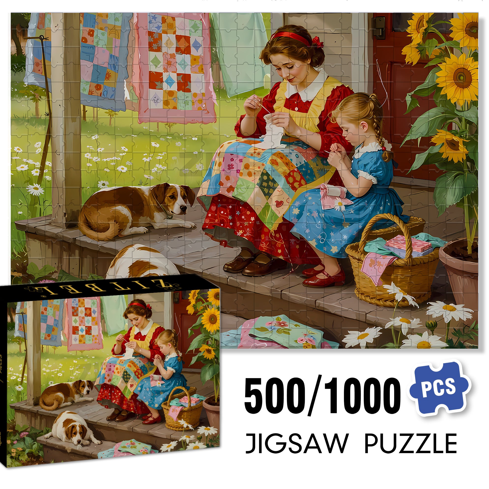 Needle & Thread 500pcs/1000pcs Jigsaw Puzzle, Scratch-Resistant, Interactive Family Game & Brain-Boosting DIY Decor, Perfect for Halloween, Christmas & New Year Gifts, Family Puzzle Game