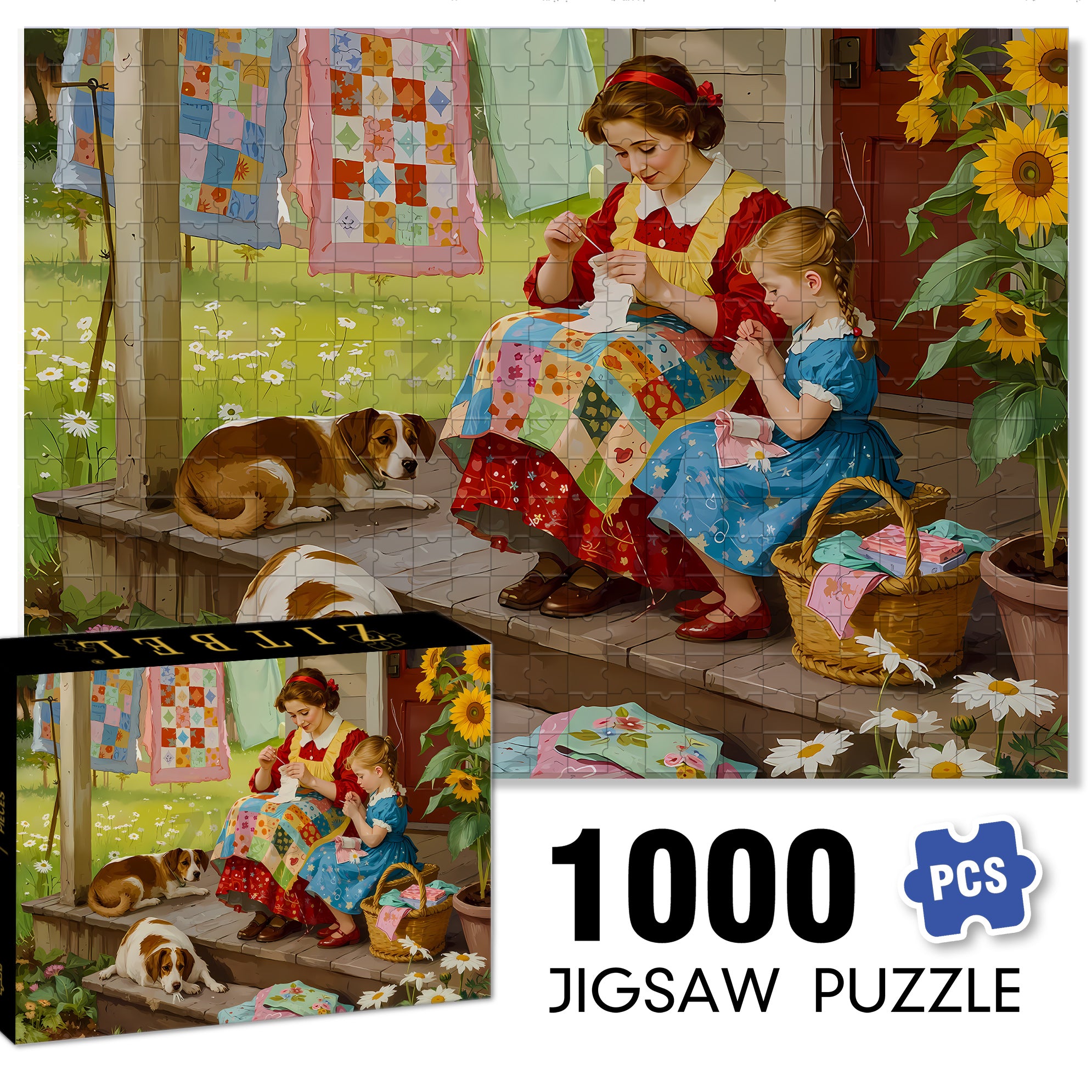 Needle & Thread 500pcs/1000pcs Jigsaw Puzzle, Scratch-Resistant, Interactive Family Game & Brain-Boosting DIY Decor, Perfect for Halloween, Christmas & New Year Gifts, Family Puzzle Game