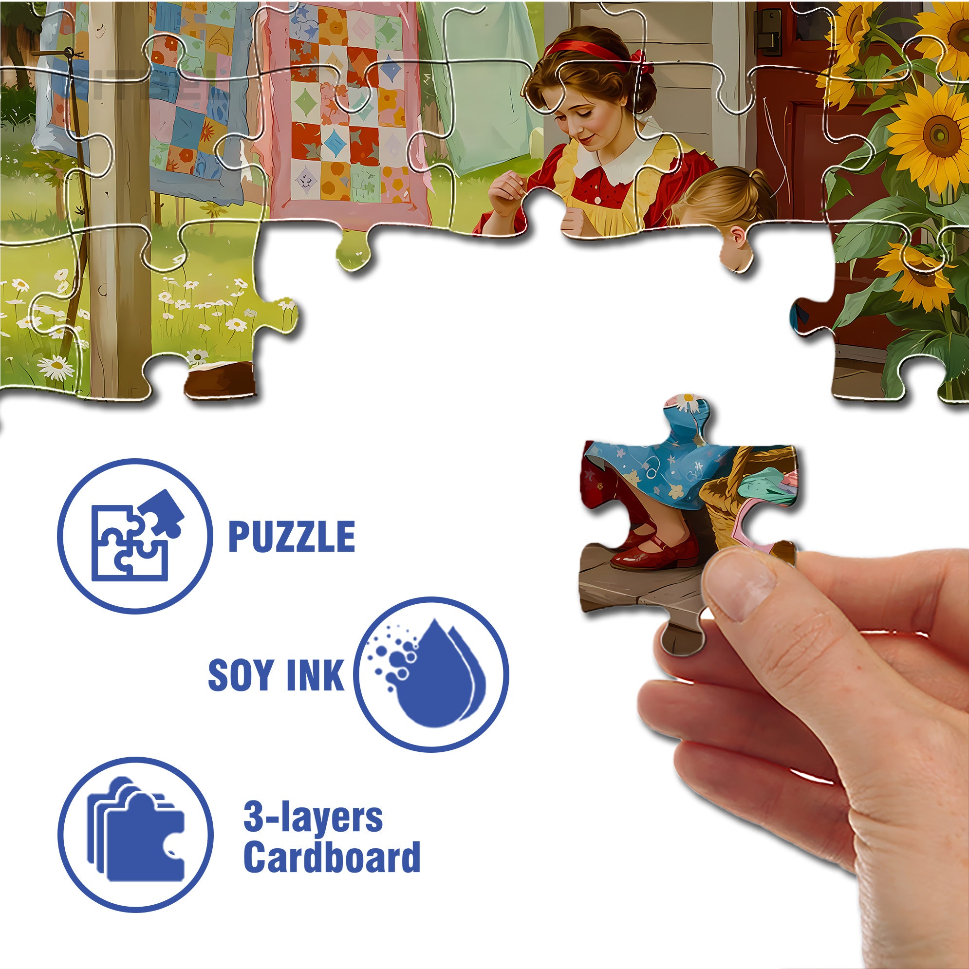 Needle & Thread 500pcs/1000pcs Jigsaw Puzzle, Scratch-Resistant, Interactive Family Game & Brain-Boosting DIY Decor, Perfect for Halloween, Christmas & New Year Gifts, Family Puzzle Game