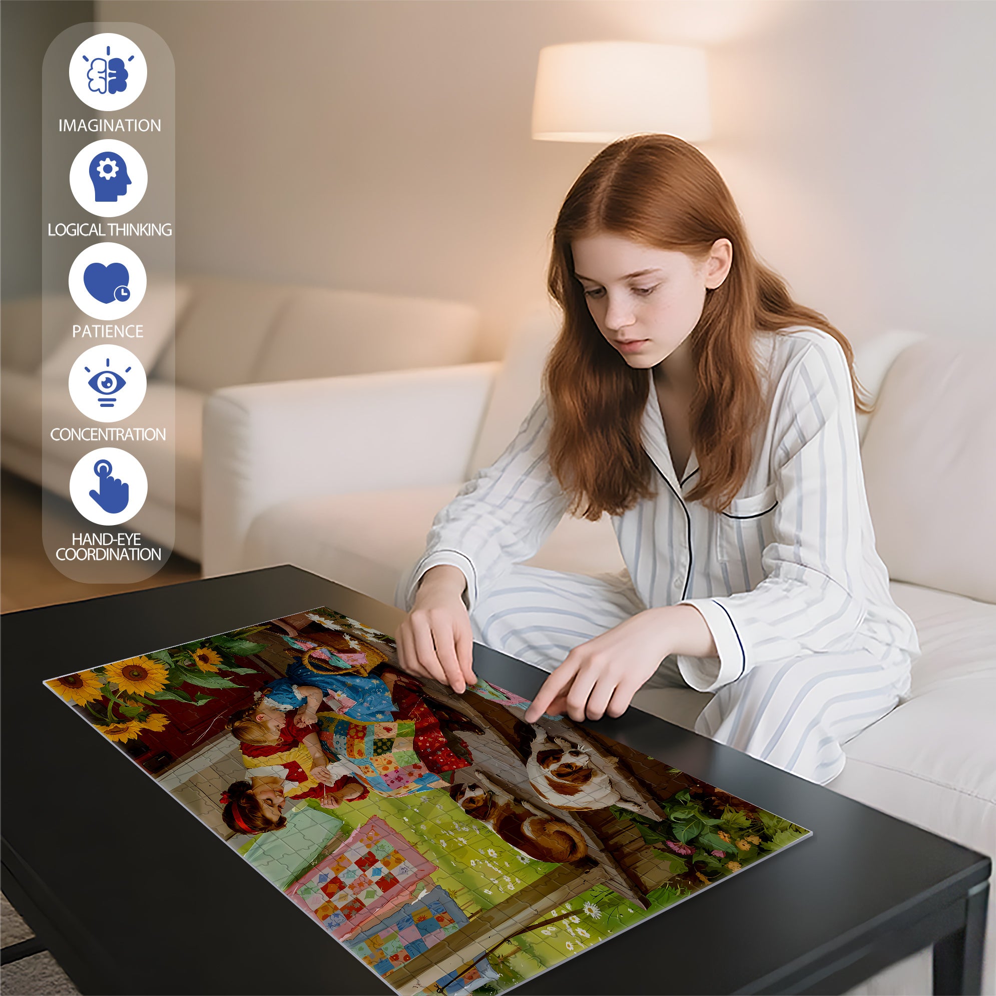 Needle & Thread 500pcs/1000pcs Jigsaw Puzzle, Scratch-Resistant, Interactive Family Game & Brain-Boosting DIY Decor, Perfect for Halloween, Christmas & New Year Gifts, Family Puzzle Game