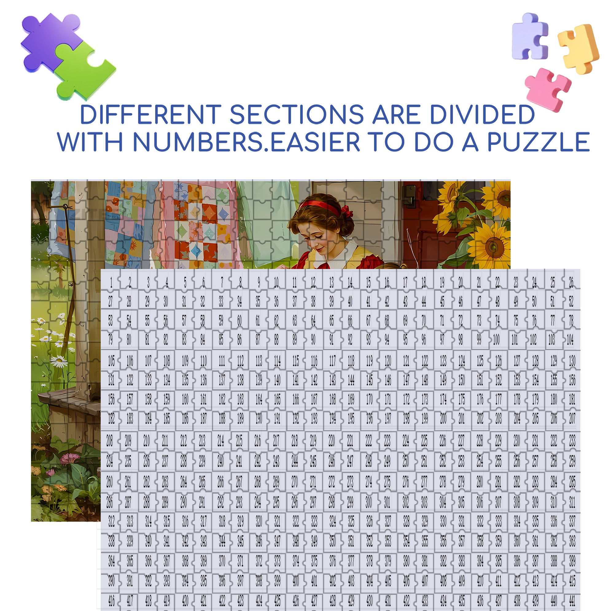 Needle & Thread 500pcs/1000pcs Jigsaw Puzzle, Scratch-Resistant, Interactive Family Game & Brain-Boosting DIY Decor, Perfect for Halloween, Christmas & New Year Gifts, Family Puzzle Game
