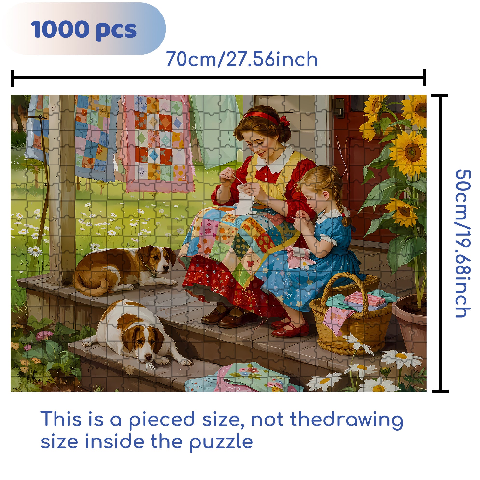 Needle & Thread 500pcs/1000pcs Jigsaw Puzzle, Scratch-Resistant, Interactive Family Game & Brain-Boosting DIY Decor, Perfect for Halloween, Christmas & New Year Gifts, Family Puzzle Game