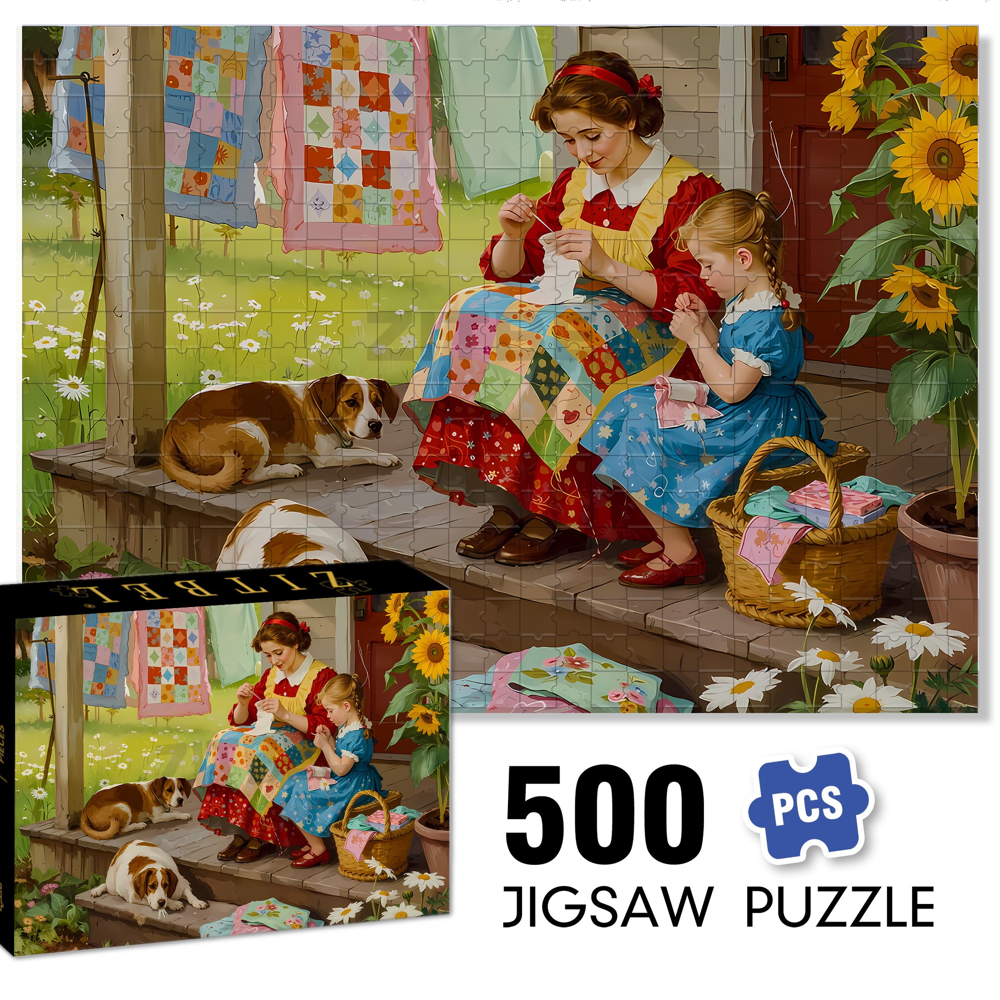 Needle & Thread 500pcs/1000pcs Jigsaw Puzzle, Scratch-Resistant, Interactive Family Game & Brain-Boosting DIY Decor, Perfect for Halloween, Christmas & New Year Gifts, Family Puzzle Game