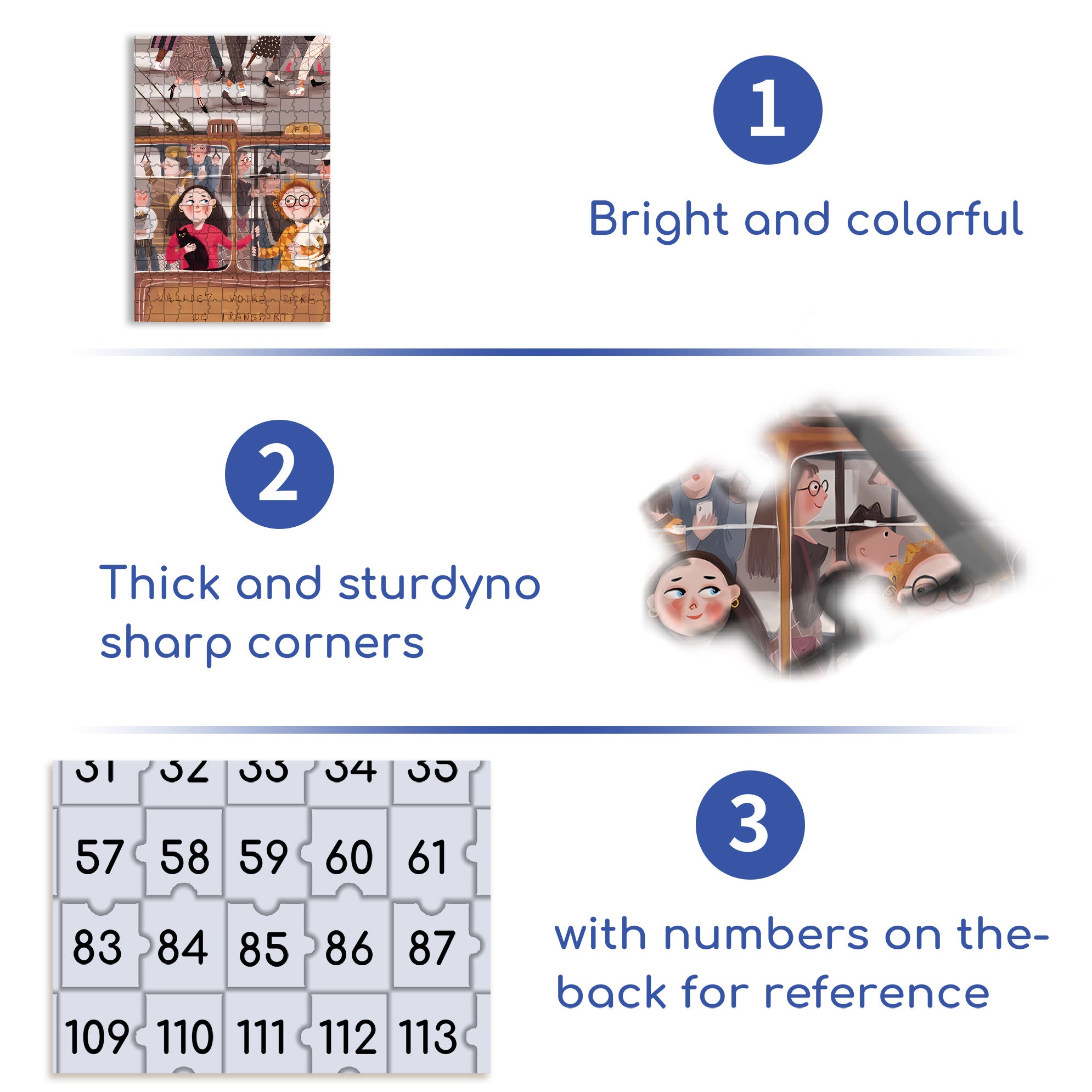 On The Bus 500pcs/1000pcs Jigsaw Puzzle, Scratch-Resistant, Interactive Family Game & Brain-Boosting DIY Decor, Perfect for Halloween, Christmas & New Year Gifts, Family Puzzle Game
