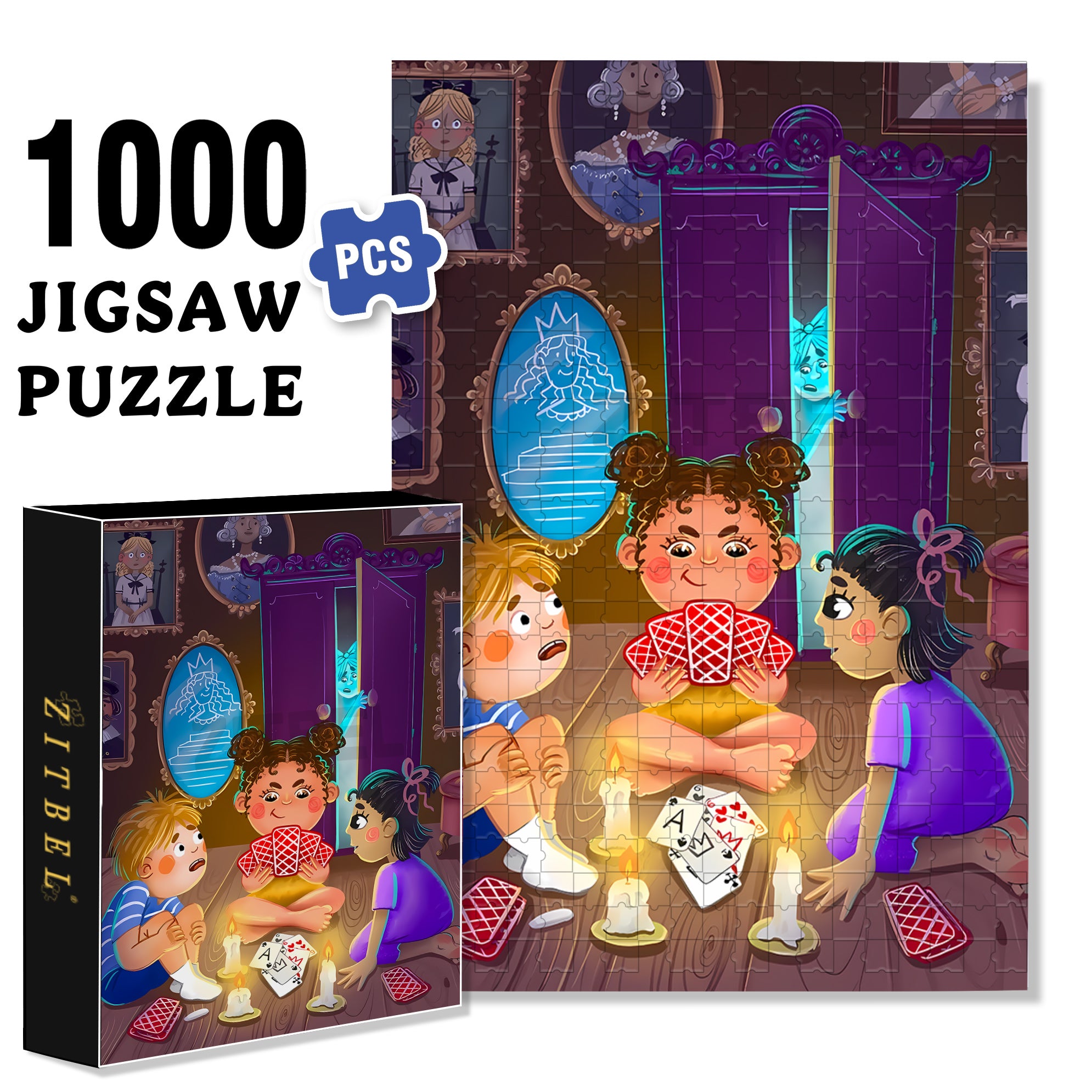Playing Poker 500pcs/1000pcs Jigsaw Puzzle, Scratch-Resistant, Interactive Family Game & Brain-Boosting DIY Decor, Perfect for Halloween, Christmas & New Year Gifts, Family Puzzle Game