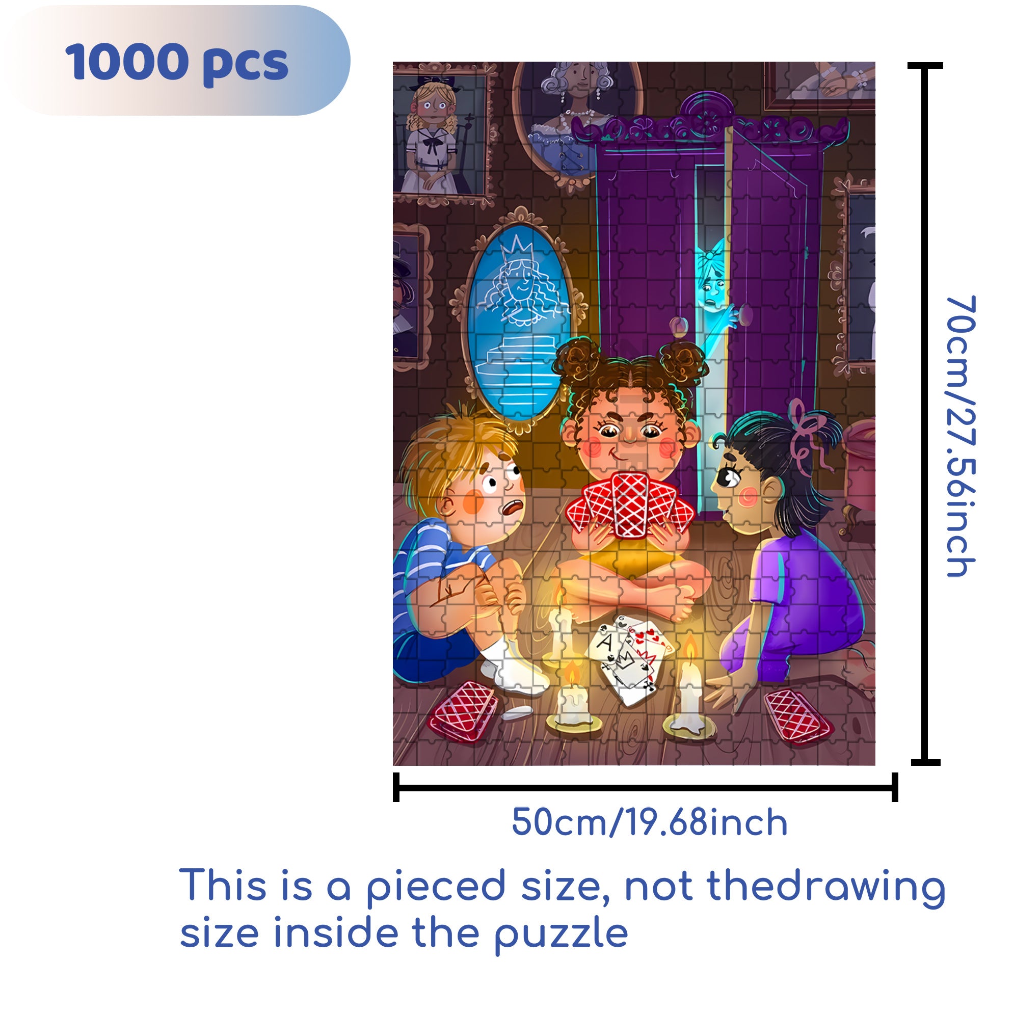 Playing Poker 500pcs/1000pcs Jigsaw Puzzle, Scratch-Resistant, Interactive Family Game & Brain-Boosting DIY Decor, Perfect for Halloween, Christmas & New Year Gifts, Family Puzzle Game