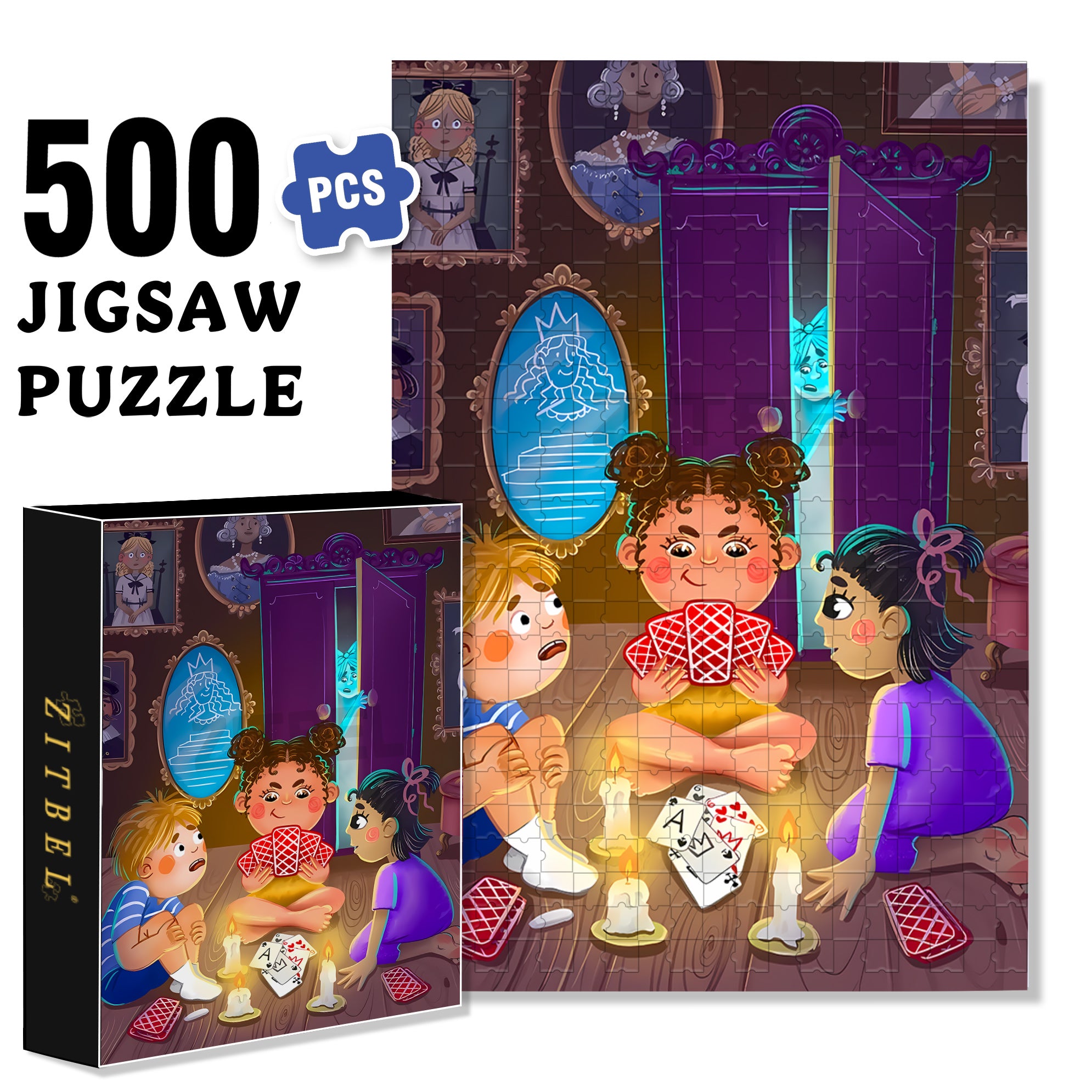 Playing Poker 500pcs/1000pcs Jigsaw Puzzle, Scratch-Resistant, Interactive Family Game & Brain-Boosting DIY Decor, Perfect for Halloween, Christmas & New Year Gifts, Family Puzzle Game