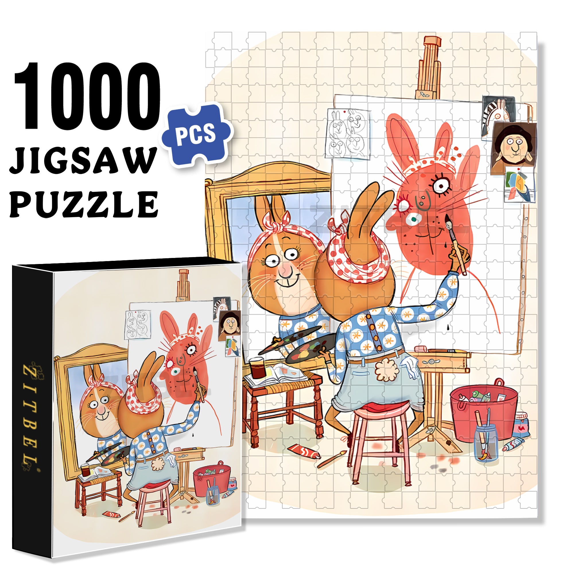 Self-Portrait 500pcs/1000pcs Jigsaw Puzzle, Scratch-Resistant, Interactive Family Game & Brain-Boosting DIY Decor, Perfect for Halloween, Christmas & New Year Gifts, Family Puzzle Game