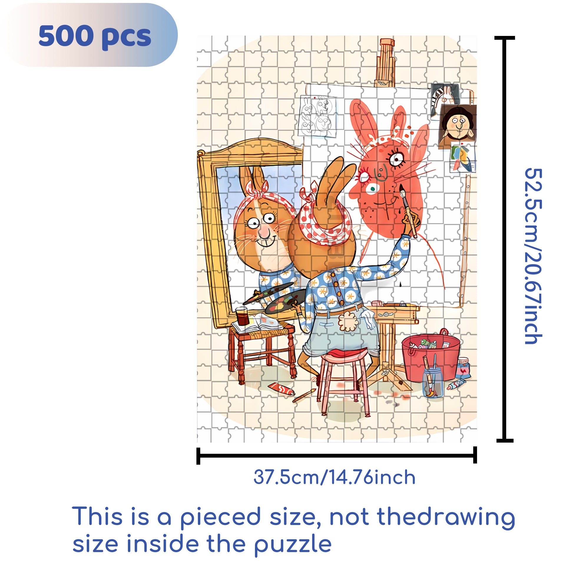 Self-Portrait 500pcs/1000pcs Jigsaw Puzzle, Scratch-Resistant, Interactive Family Game & Brain-Boosting DIY Decor, Perfect for Halloween, Christmas & New Year Gifts, Family Puzzle Game