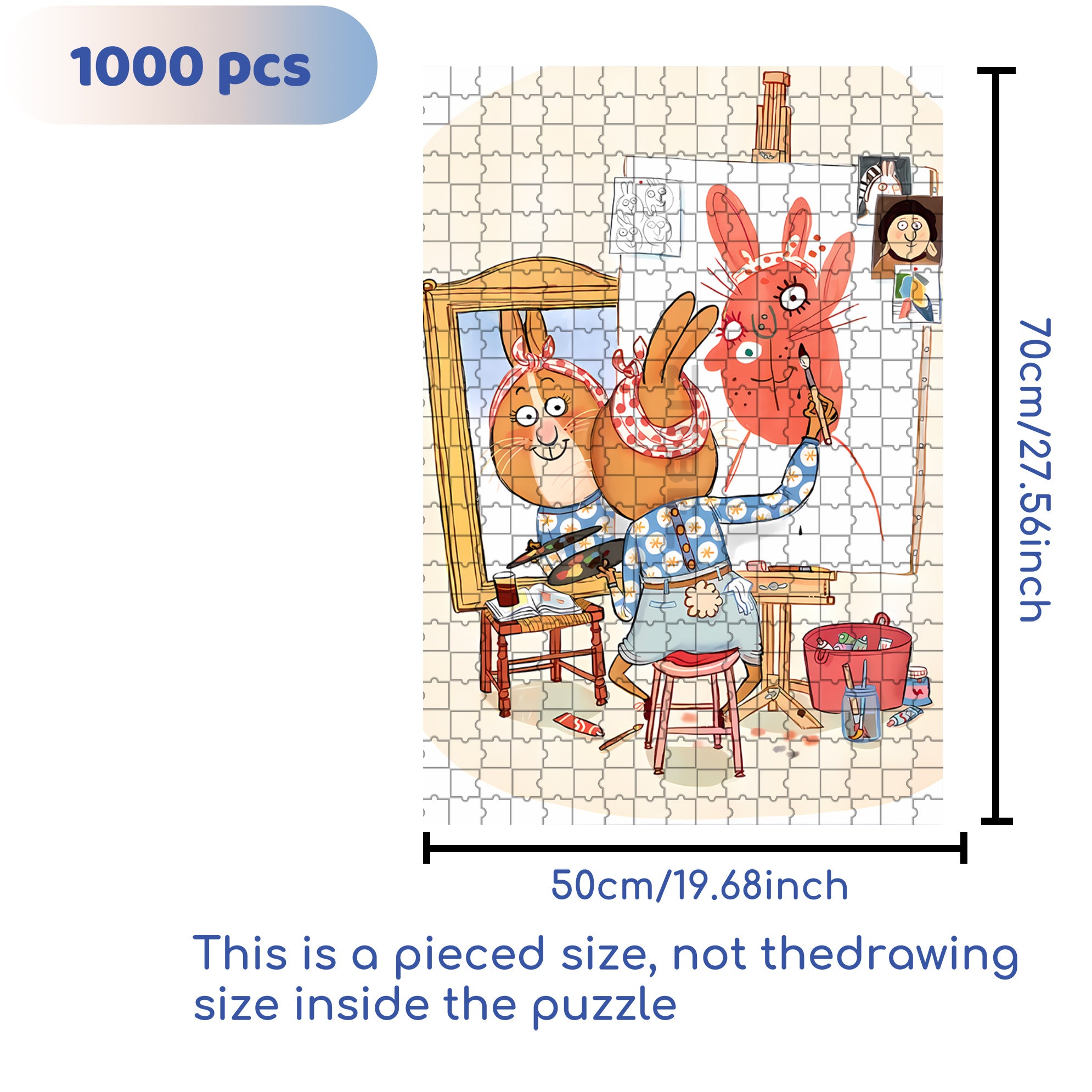 Self-Portrait 500pcs/1000pcs Jigsaw Puzzle, Scratch-Resistant, Interactive Family Game & Brain-Boosting DIY Decor, Perfect for Halloween, Christmas & New Year Gifts, Family Puzzle Game