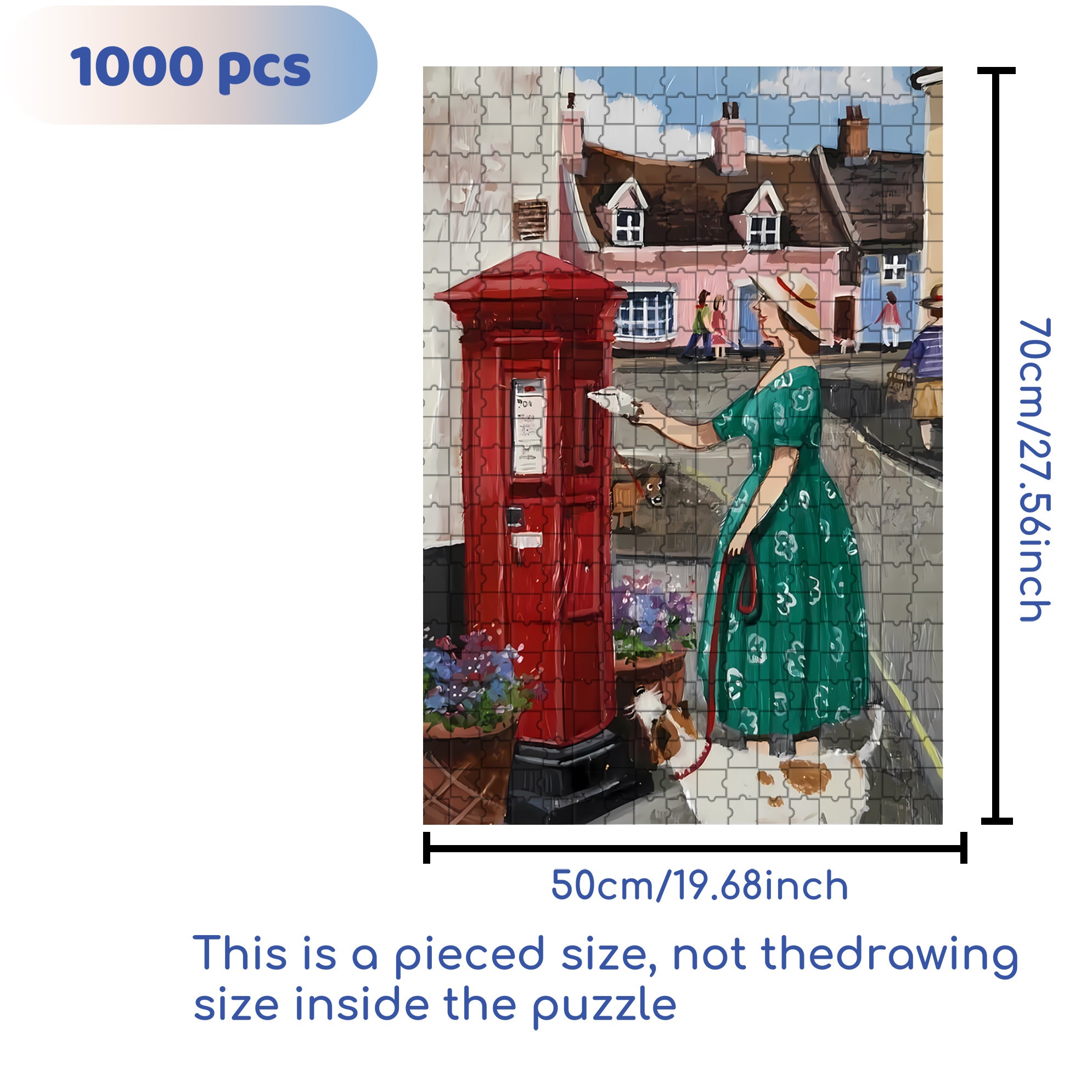 Send A Letter 500pcs/1000pcs Jigsaw Puzzle, Scratch-Resistant, Interactive Family Game & Brain-Boosting DIY Decor, Perfect for Halloween, Christmas & New Year Gifts, Family Puzzle Game