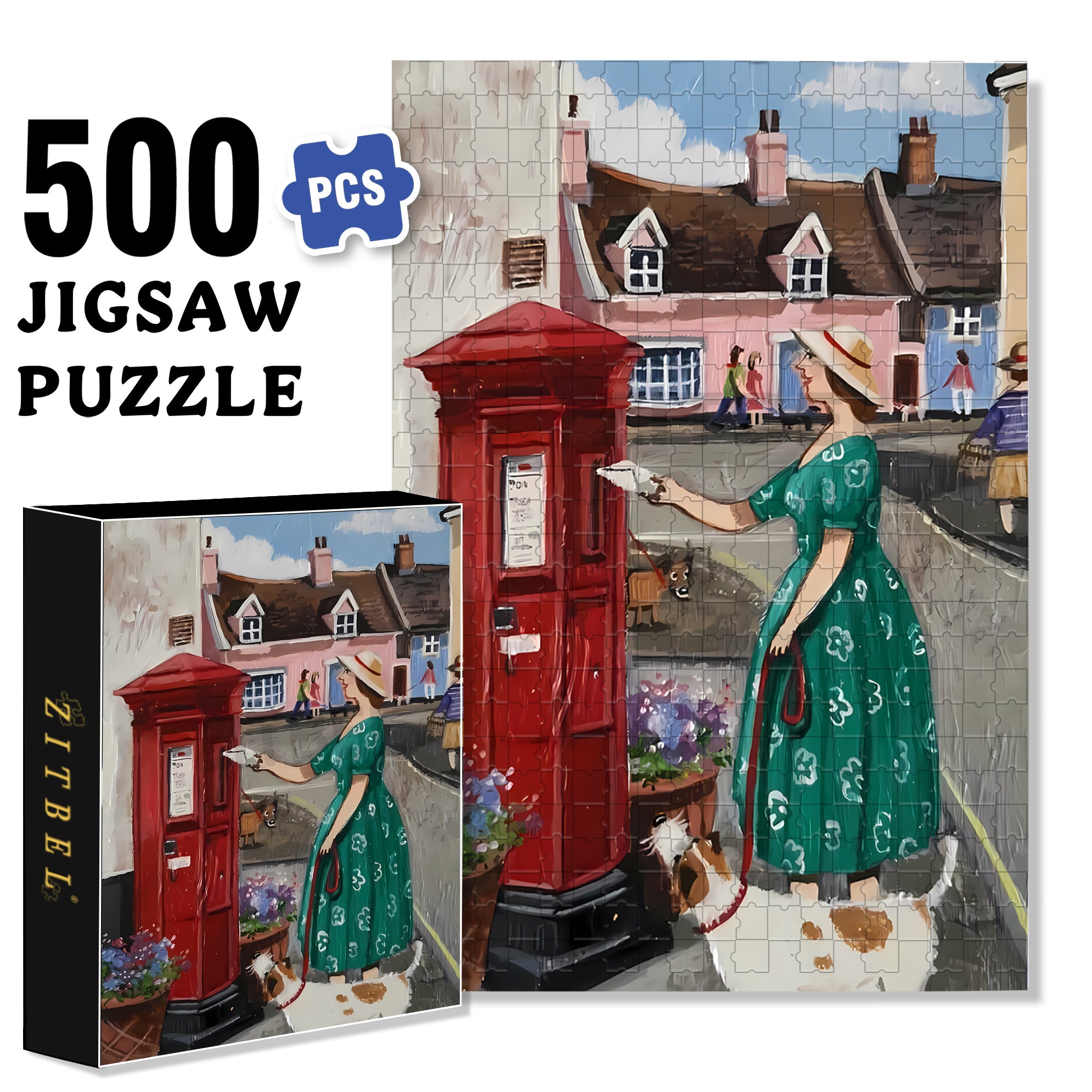 Send A Letter 500pcs/1000pcs Jigsaw Puzzle, Scratch-Resistant, Interactive Family Game & Brain-Boosting DIY Decor, Perfect for Halloween, Christmas & New Year Gifts, Family Puzzle Game